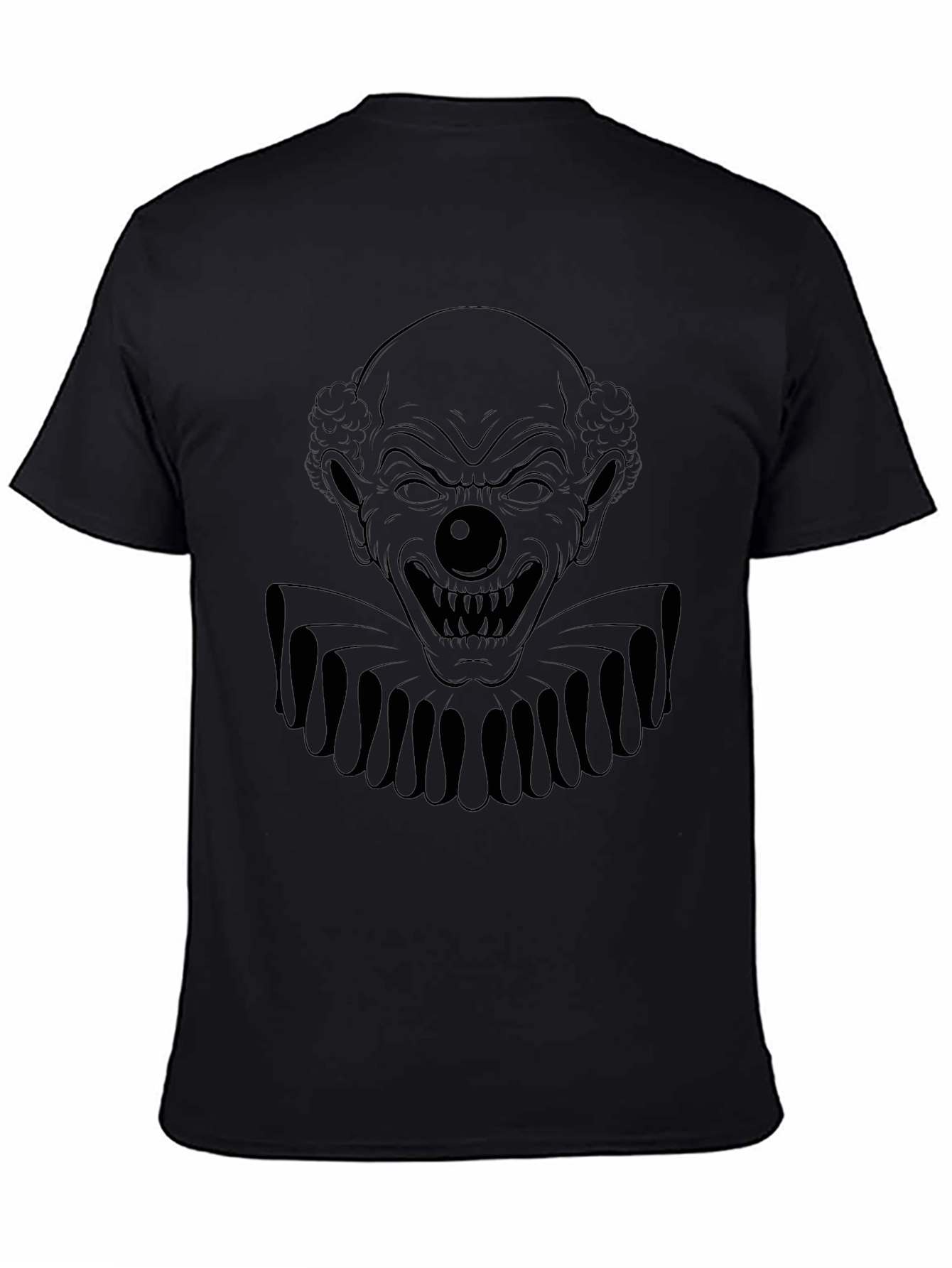 Mens Black Scary Clown Graphic Tee Shirt