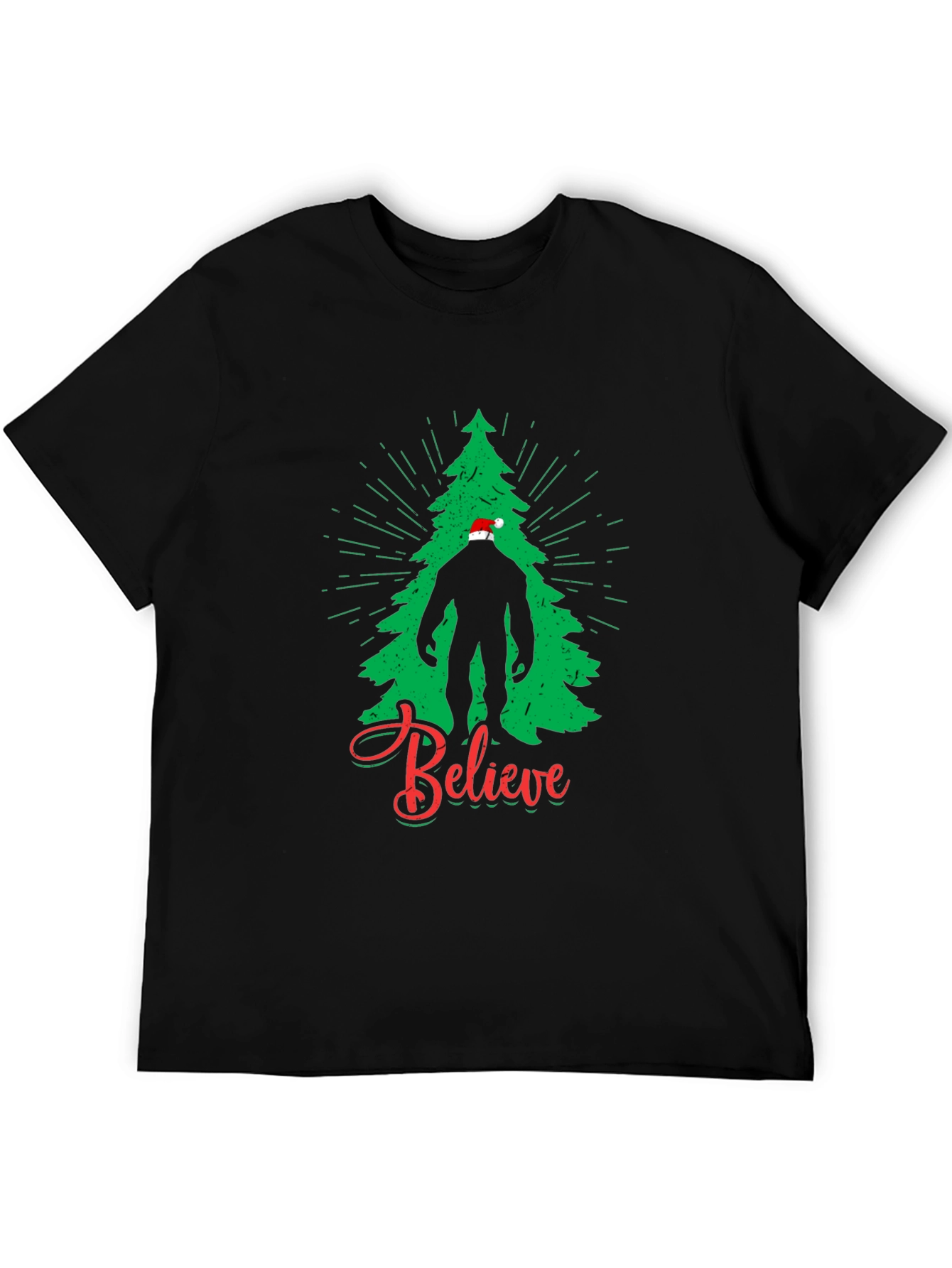 Believe Bigfoot Christmas Tree T-Shirt
