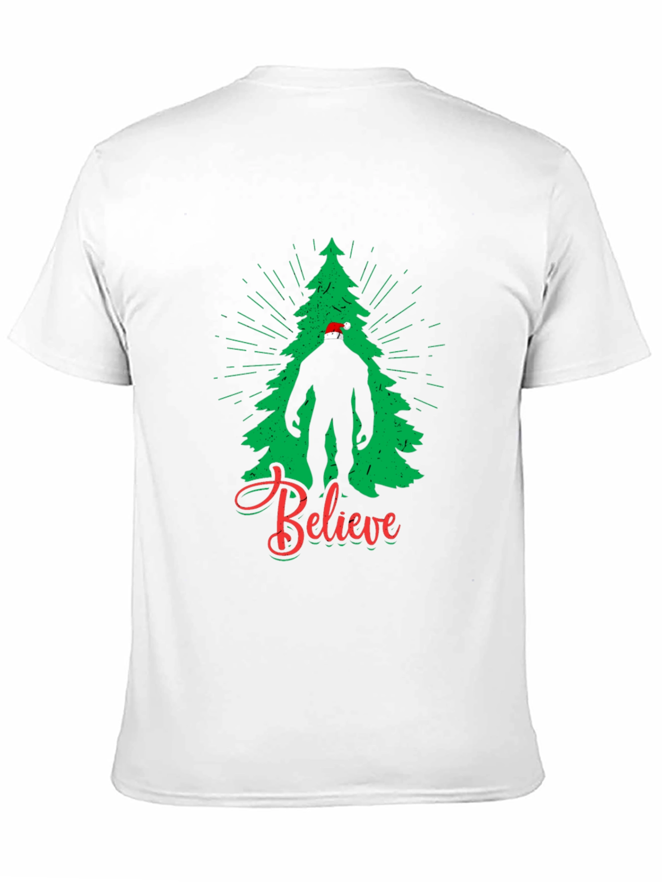 Believe Bigfoot Christmas Tree T-Shirt