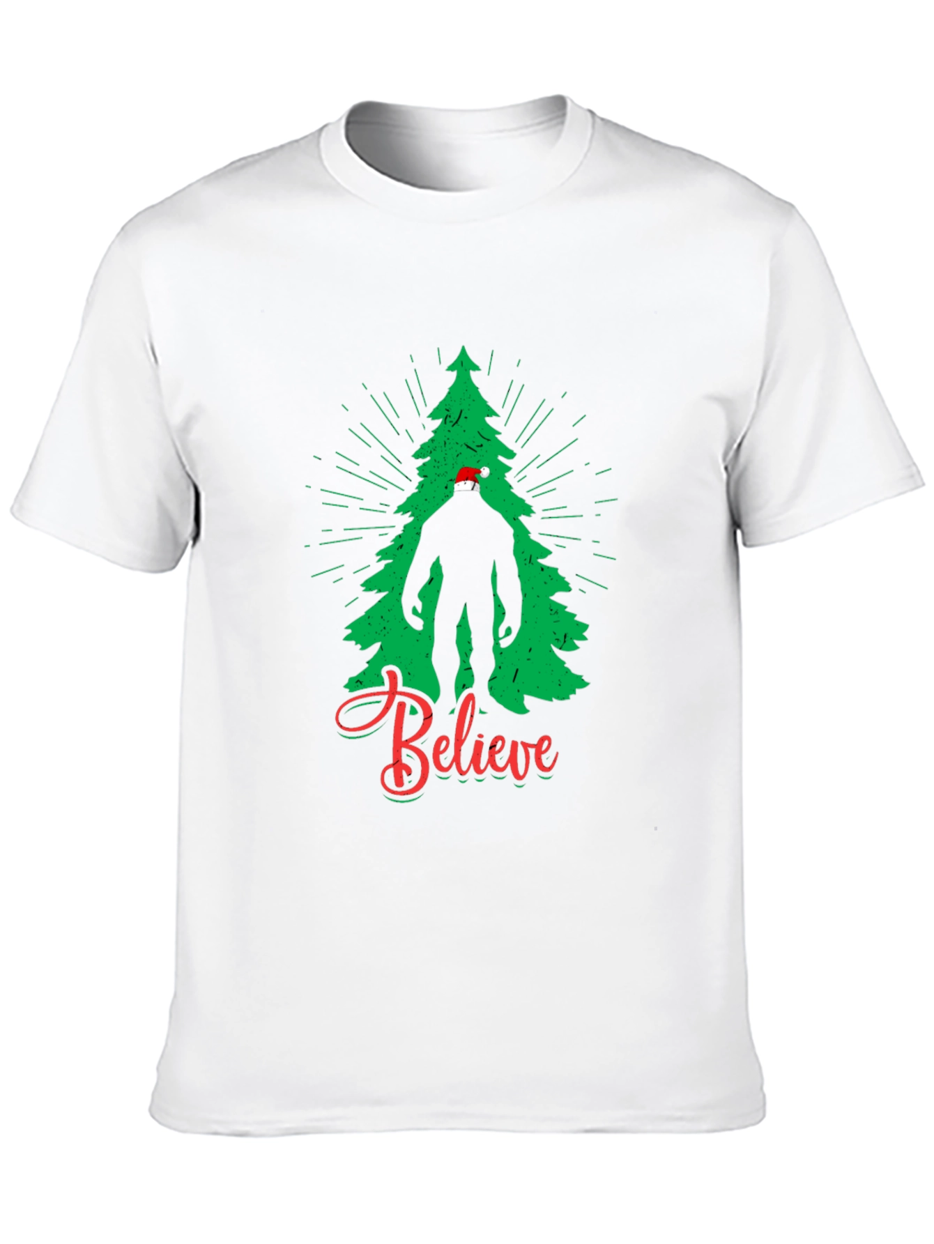 Believe Bigfoot Christmas Tree T-Shirt