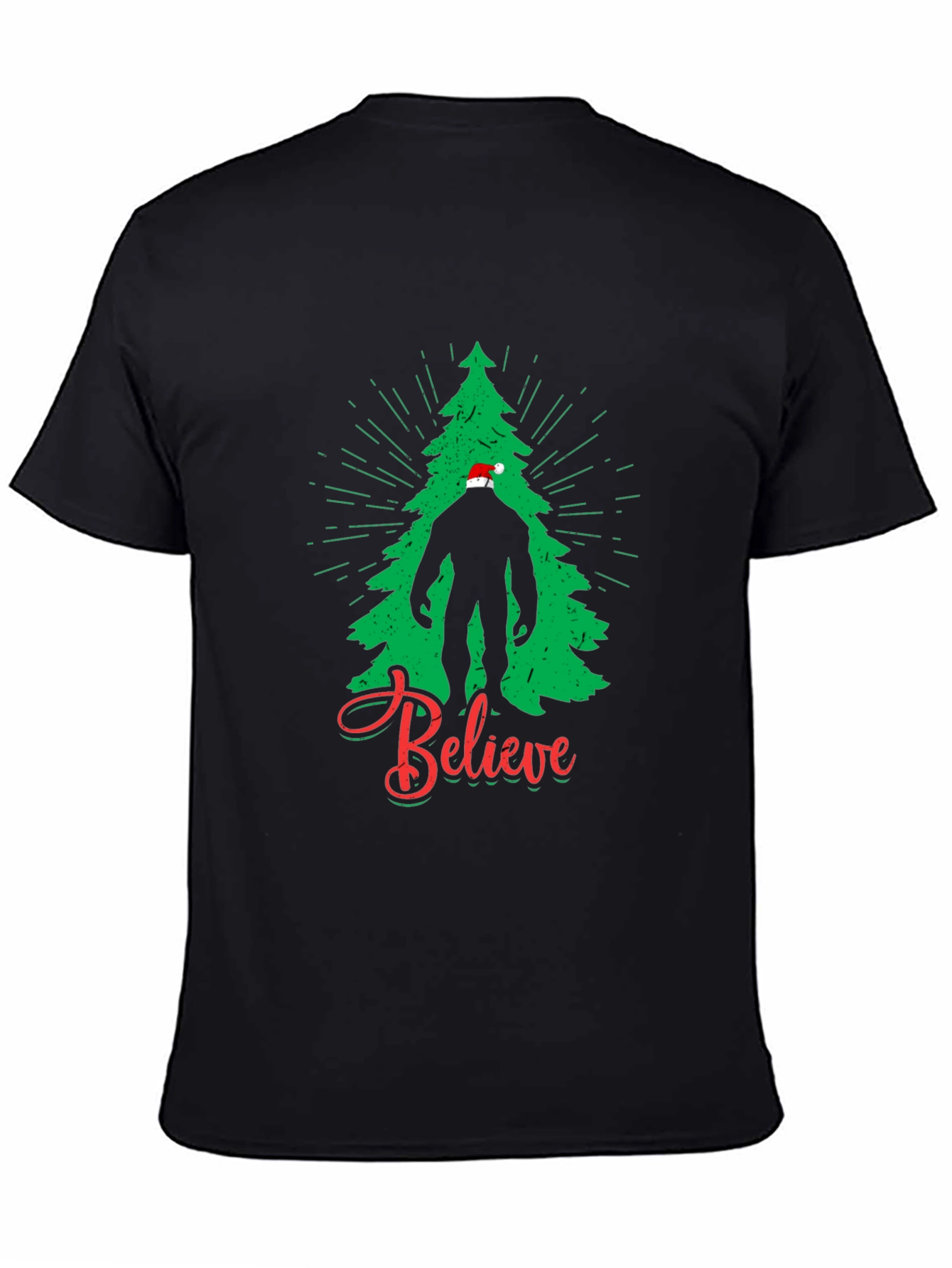 Believe Bigfoot Christmas Tree T-Shirt