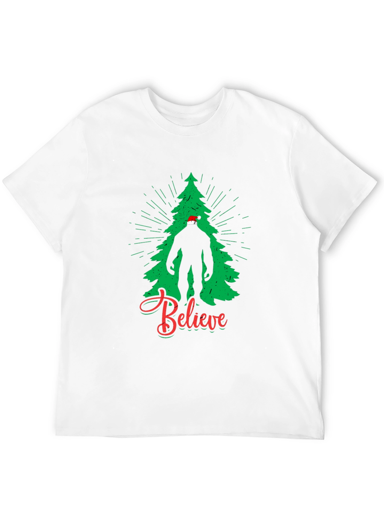 Believe Bigfoot Christmas Tree T-Shirt