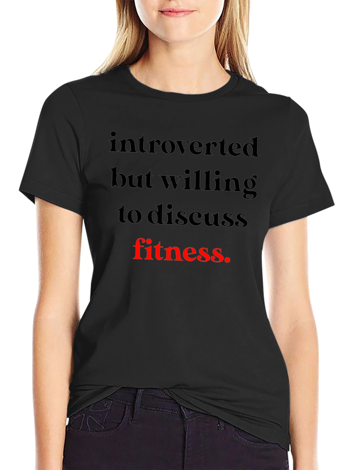 Introverted Fitness T-Shirt - Black Graphic Tee