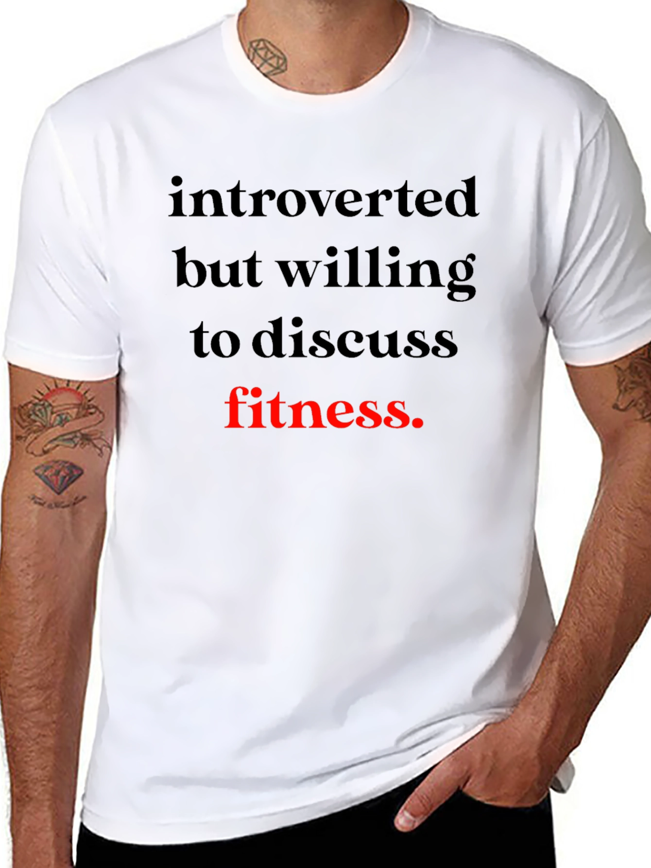 Introverted Fitness T-Shirt - Black Graphic Tee
