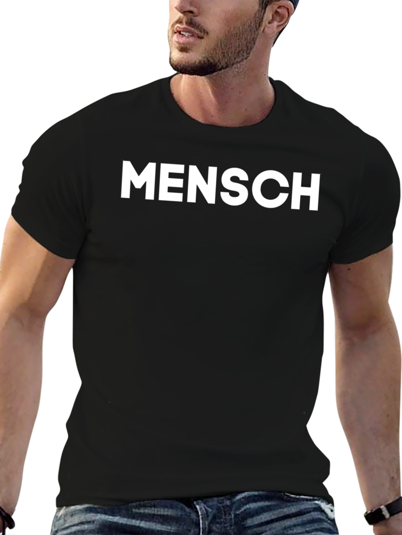 Mensch T-Shirt - Classic Black Graphic Tee