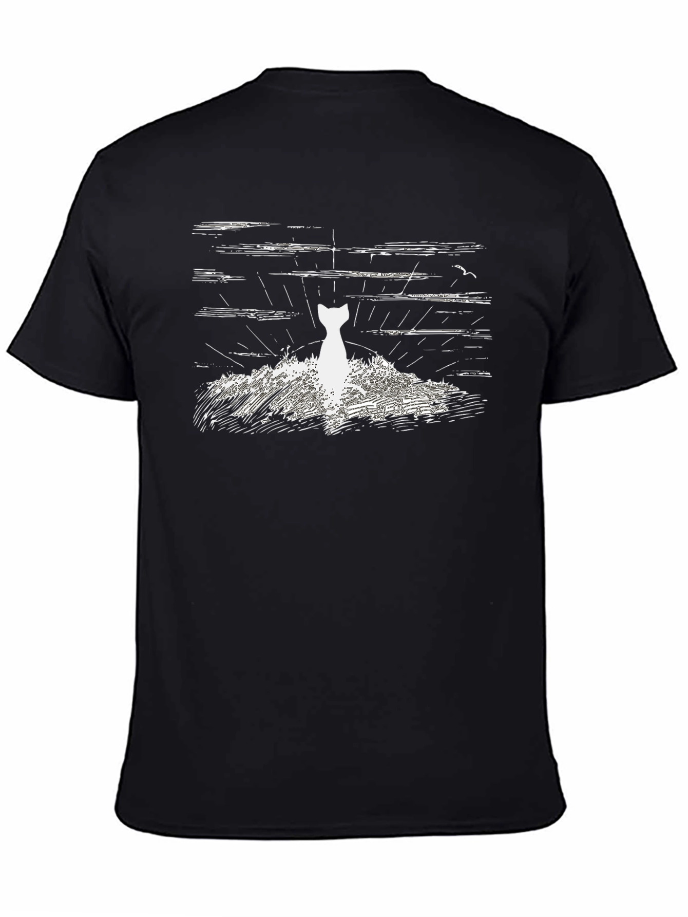 Cat Silhouette T-Shirt - Artistic Graphic Tee