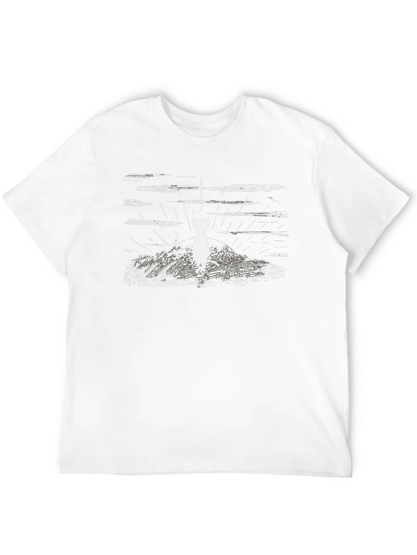 Cat Silhouette T-Shirt - Artistic Graphic Tee