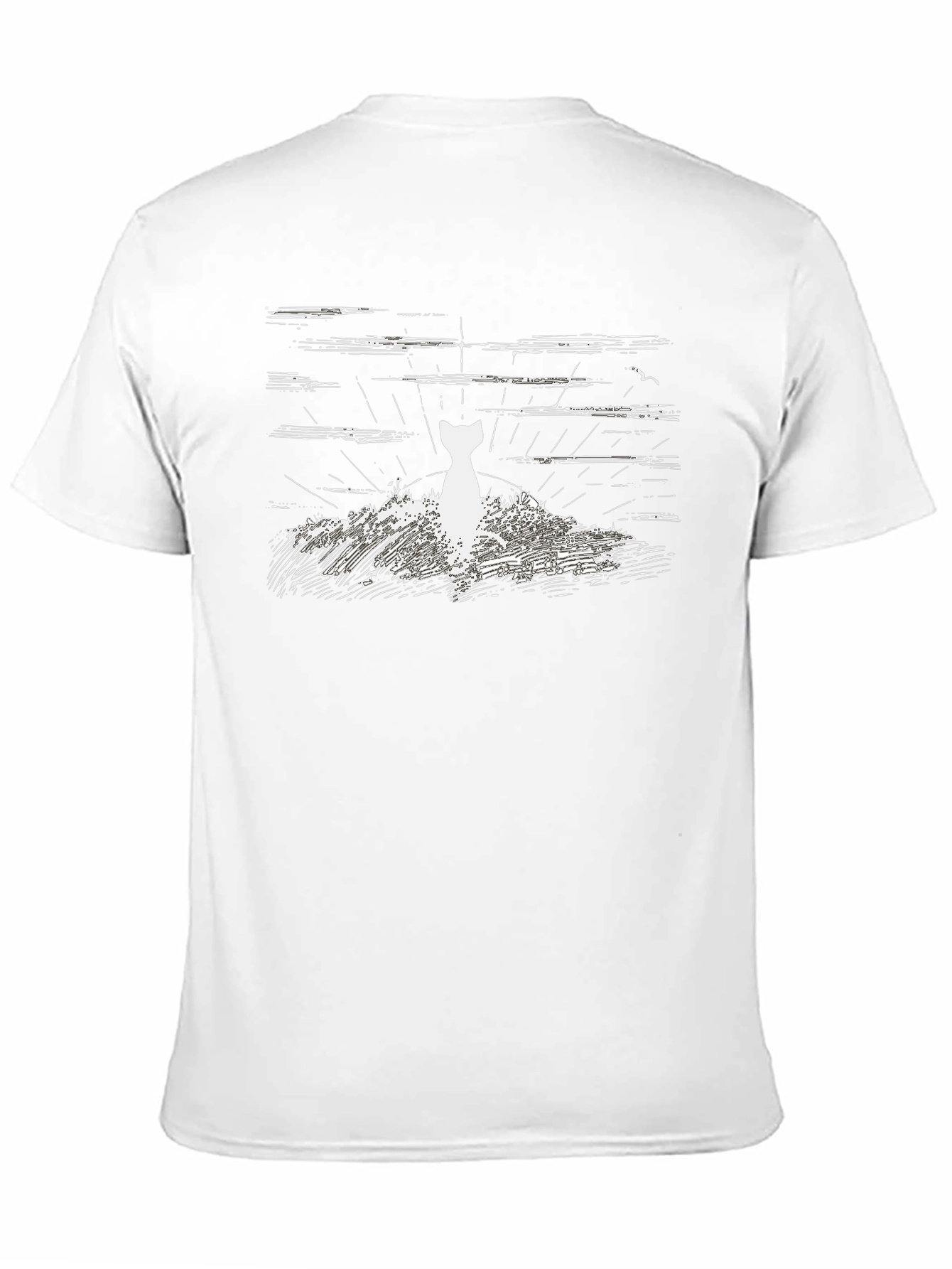 Cat Silhouette T-Shirt - Artistic Graphic Tee