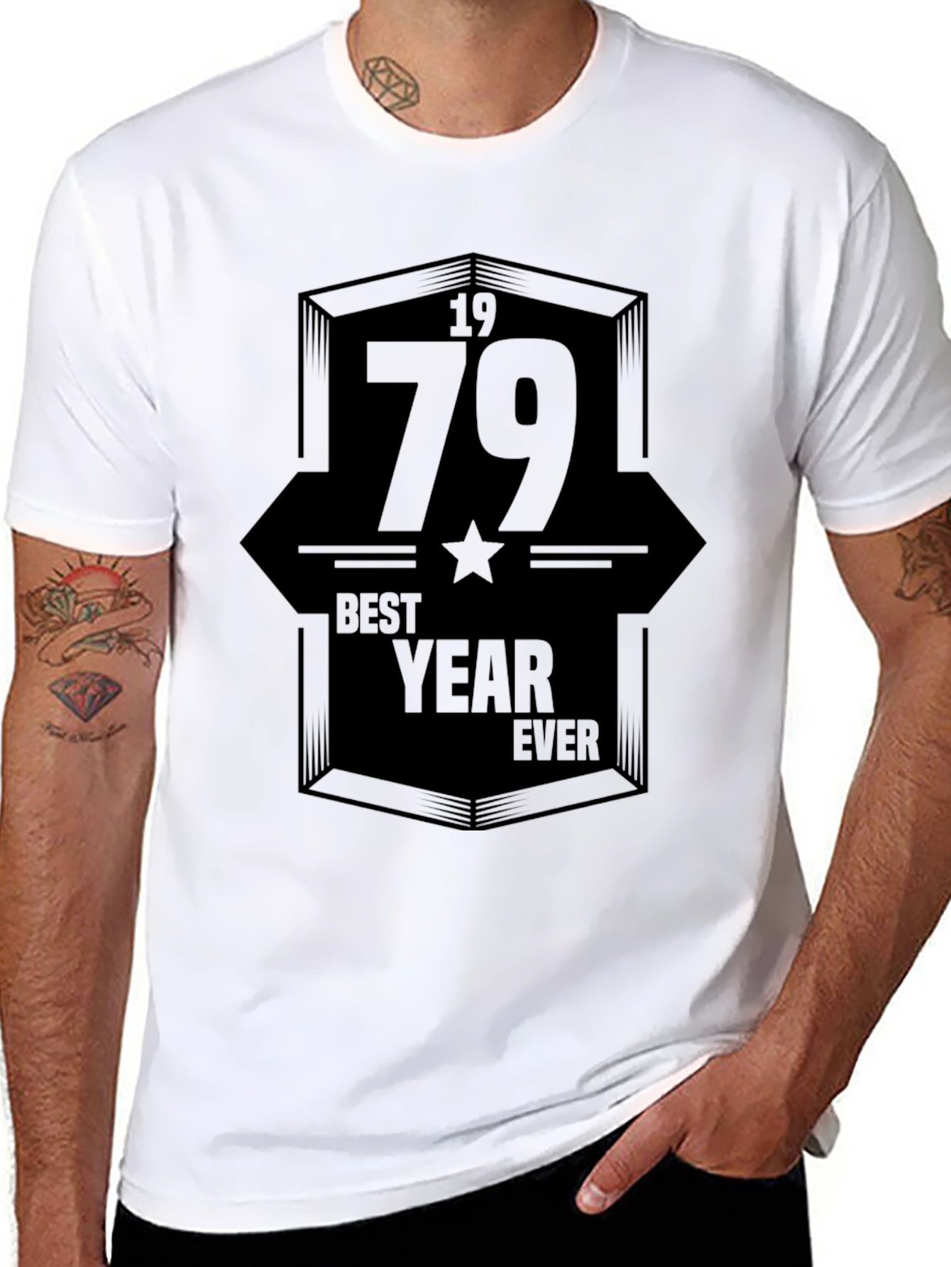 1979 Best Year Ever Graphic T-Shirt - Black
