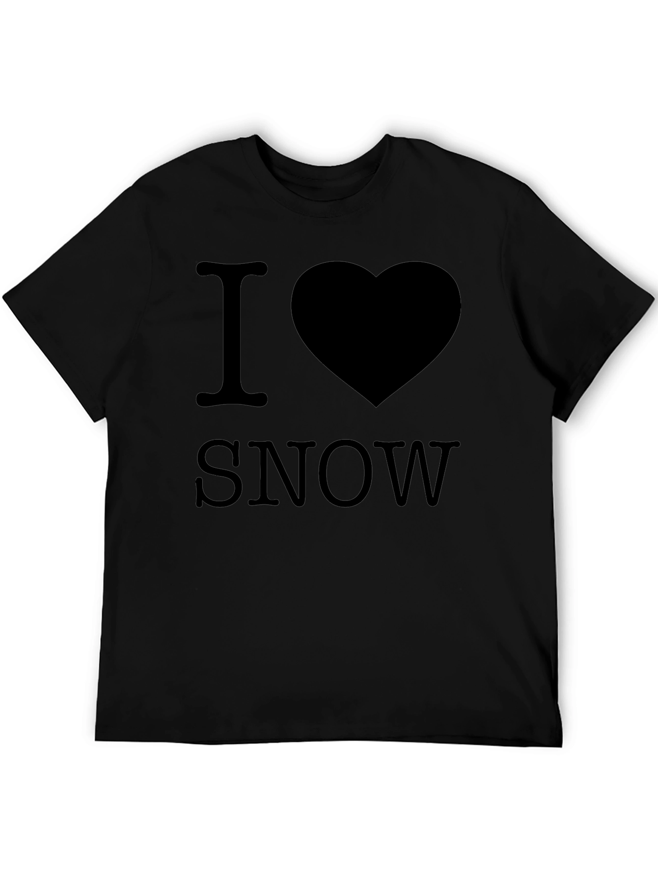 I Love Snow Black T-Shirt