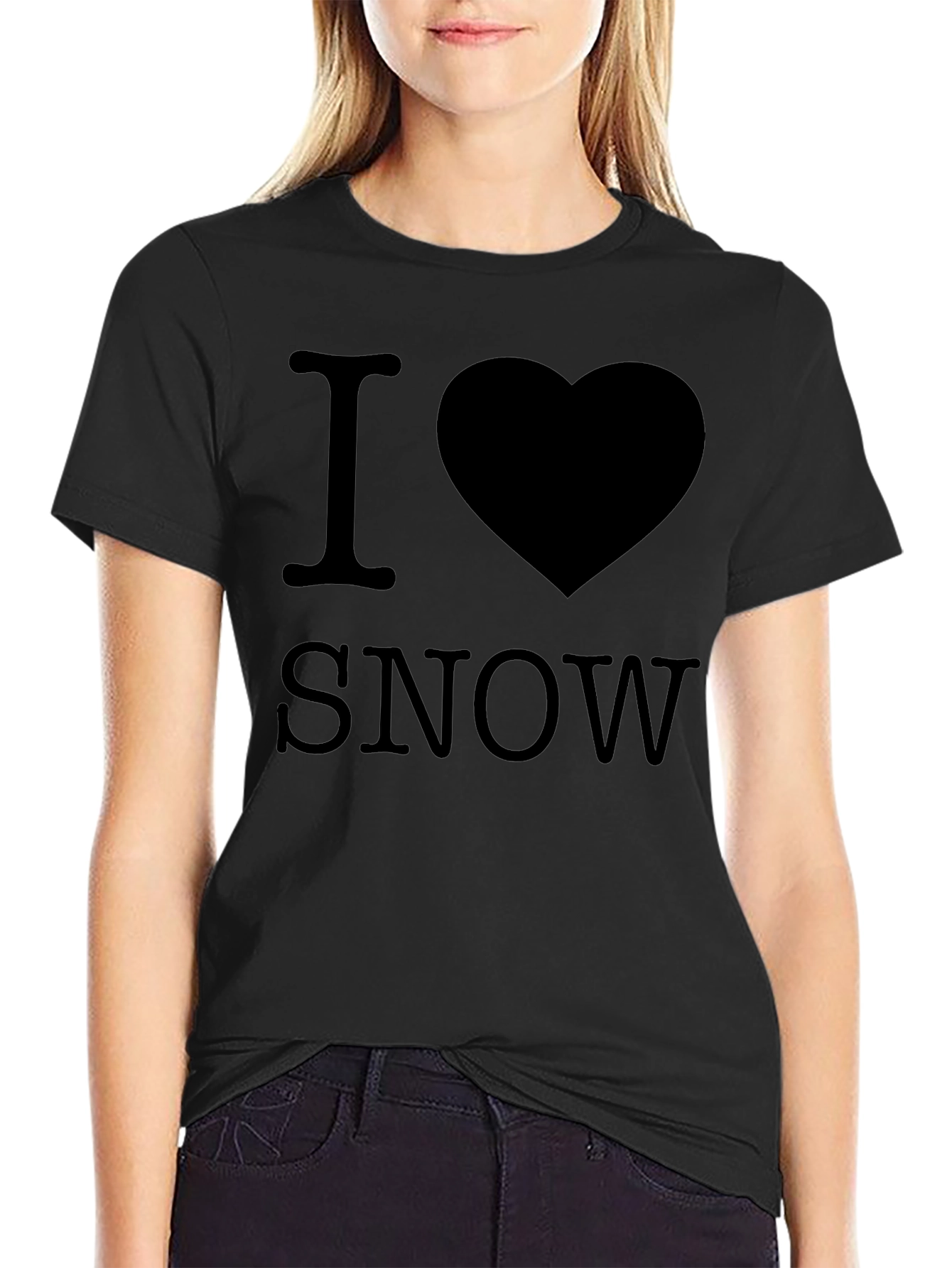 I Love Snow Black T-Shirt