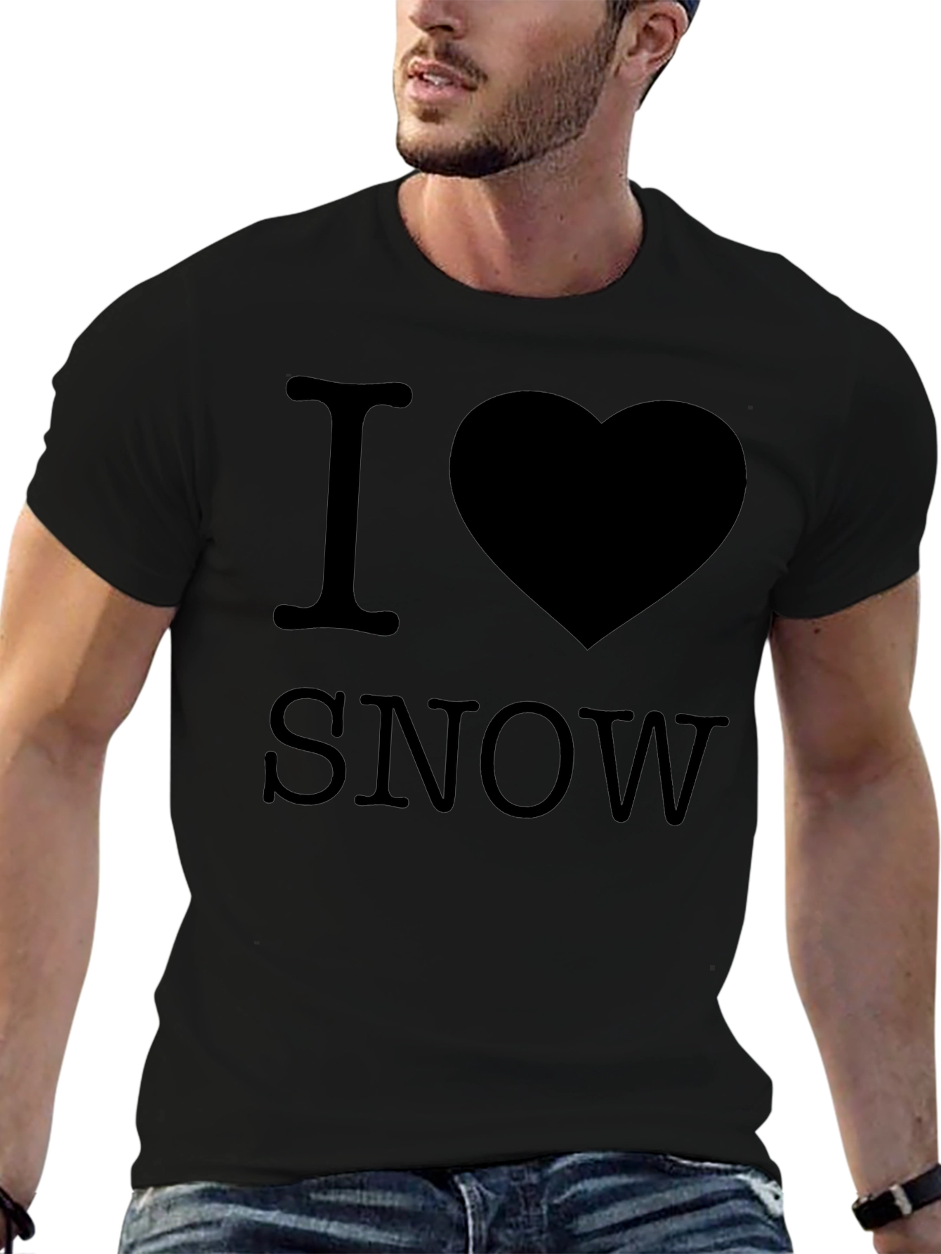I Love Snow Black T-Shirt