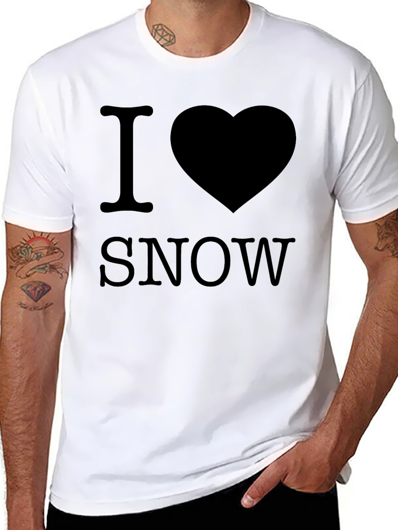 I Love Snow Black T-Shirt