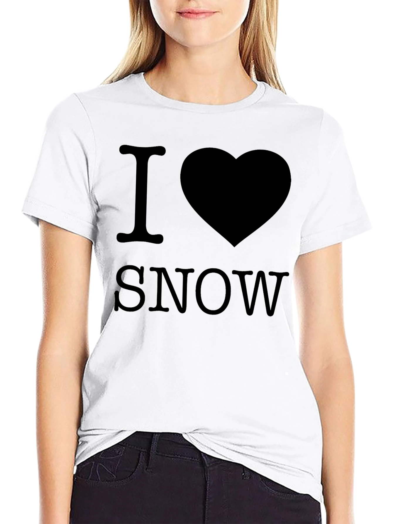 I Love Snow Black T-Shirt