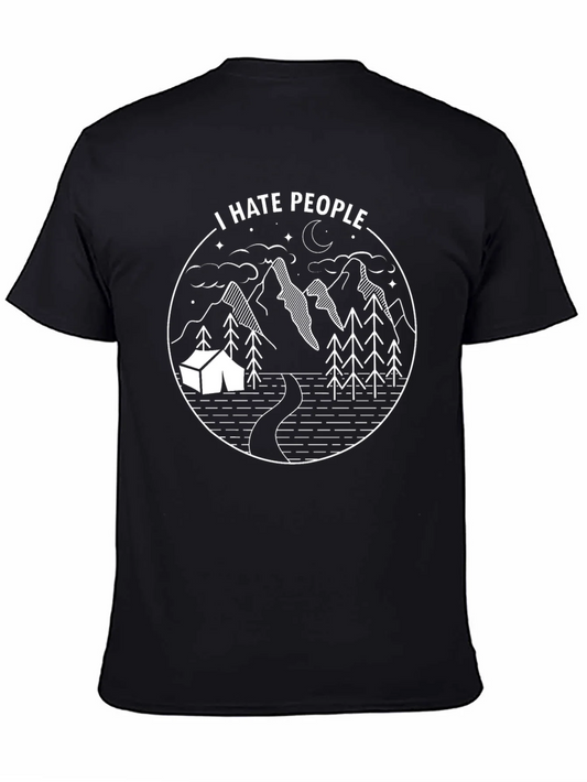 I Hate People Mountain Camping Graphic T-Shirt