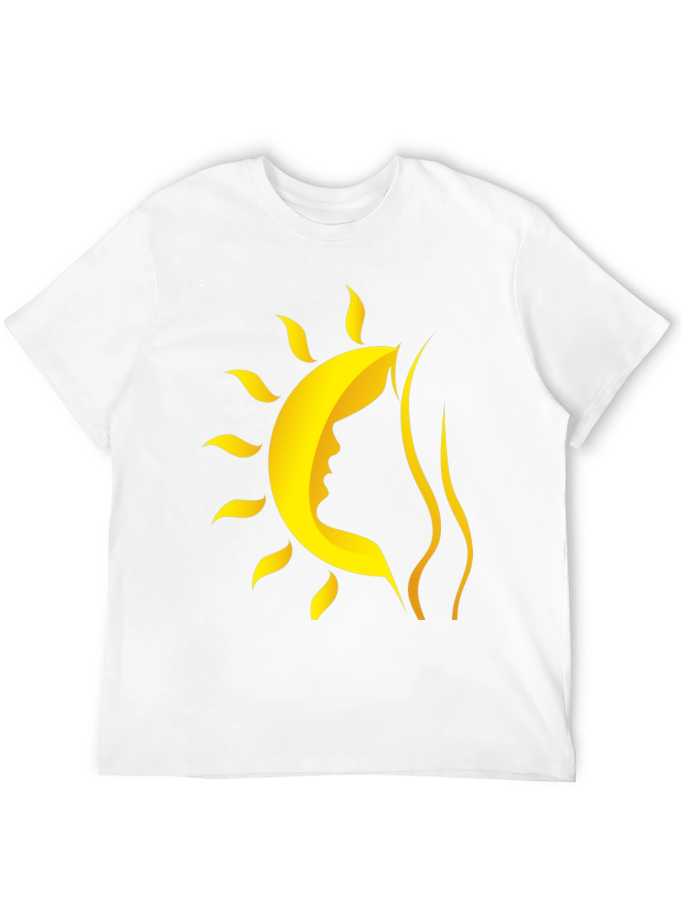 Stylish Black T-Shirt with Sun and Silhouette Design