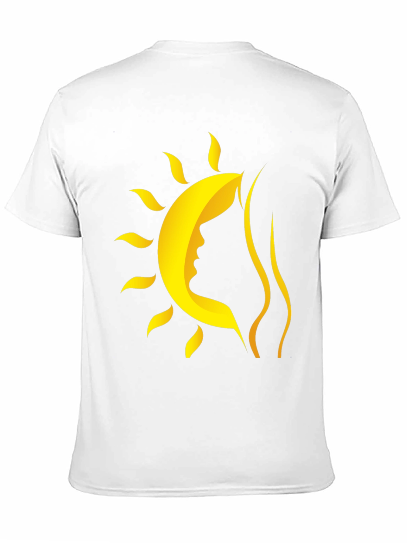 Stylish Black T-Shirt with Sun and Silhouette Design