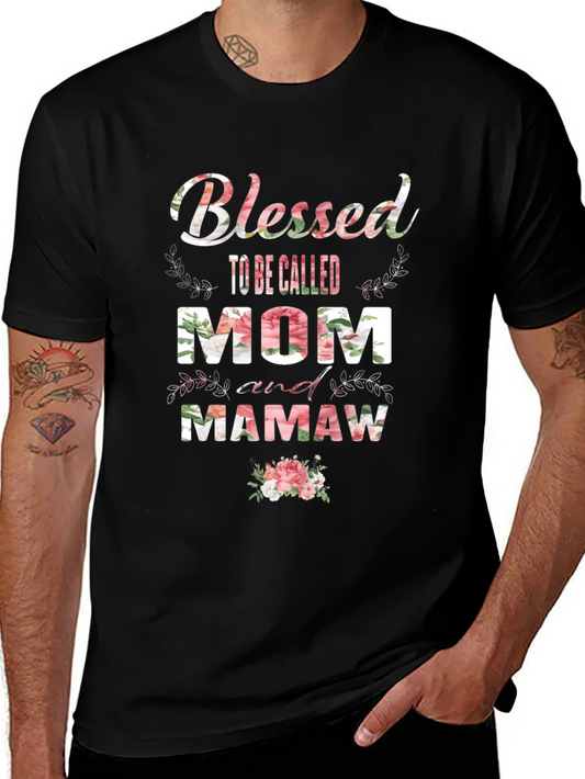 Blessed Mom and Mamaw Floral T-Shirt