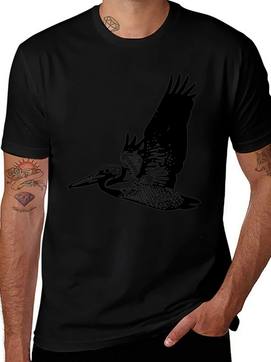 Pelican Graphic Tee - Black Cotton Bird Shirt