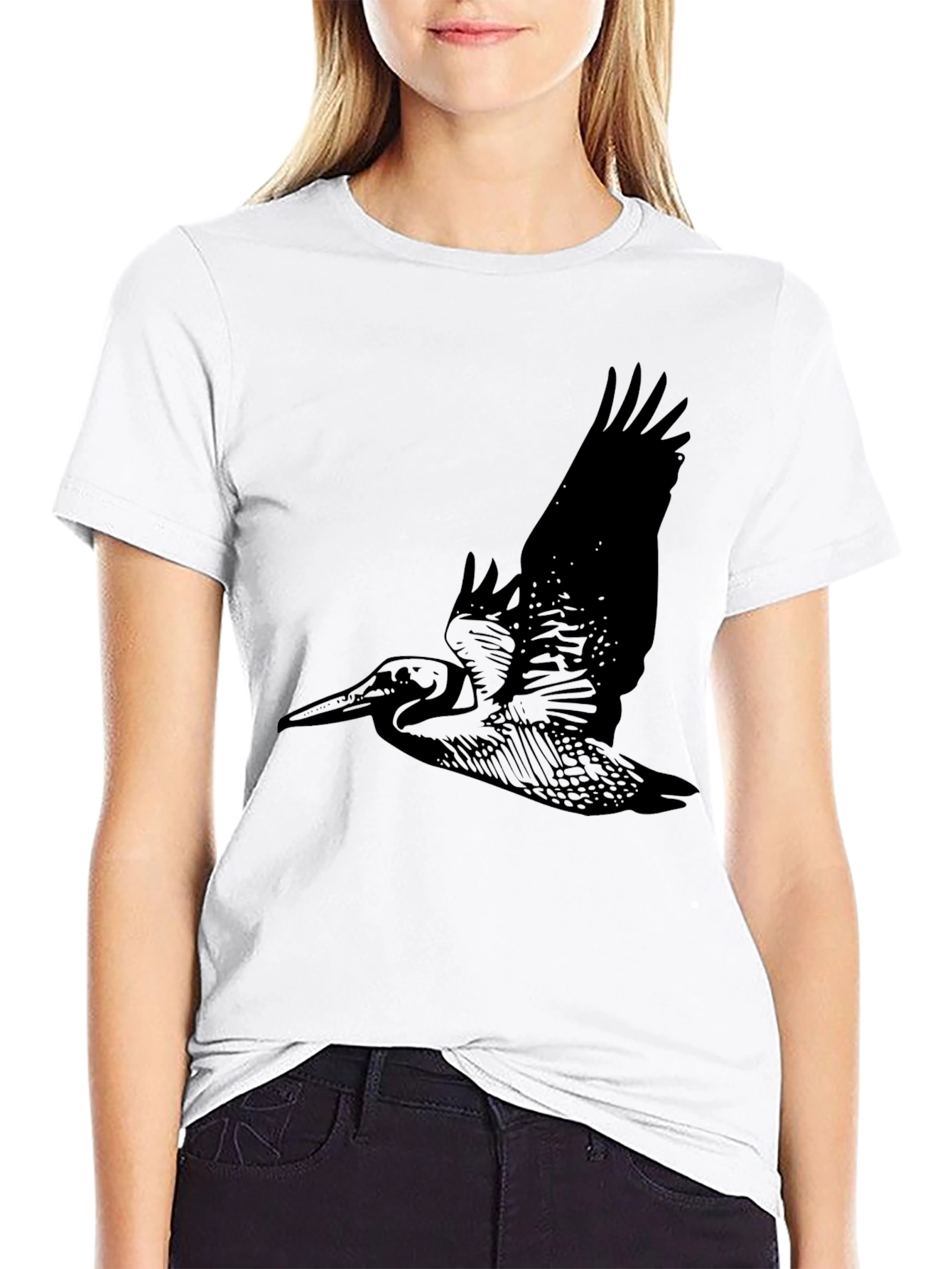 Pelican Graphic Tee - Black Cotton Bird Shirt