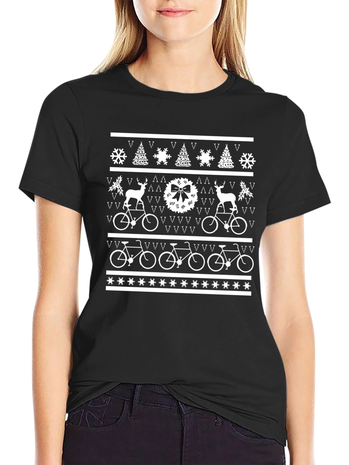 Holiday Bike Pattern T-Shirt