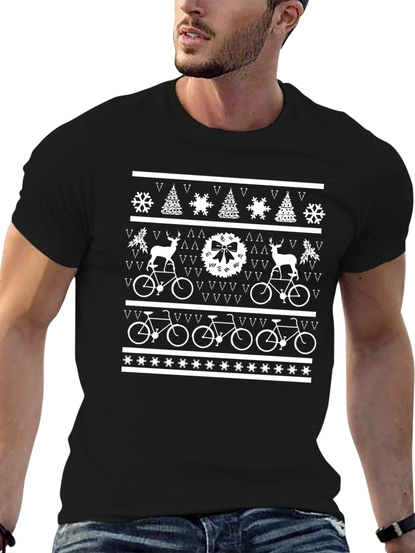 Holiday Bike Pattern T-Shirt
