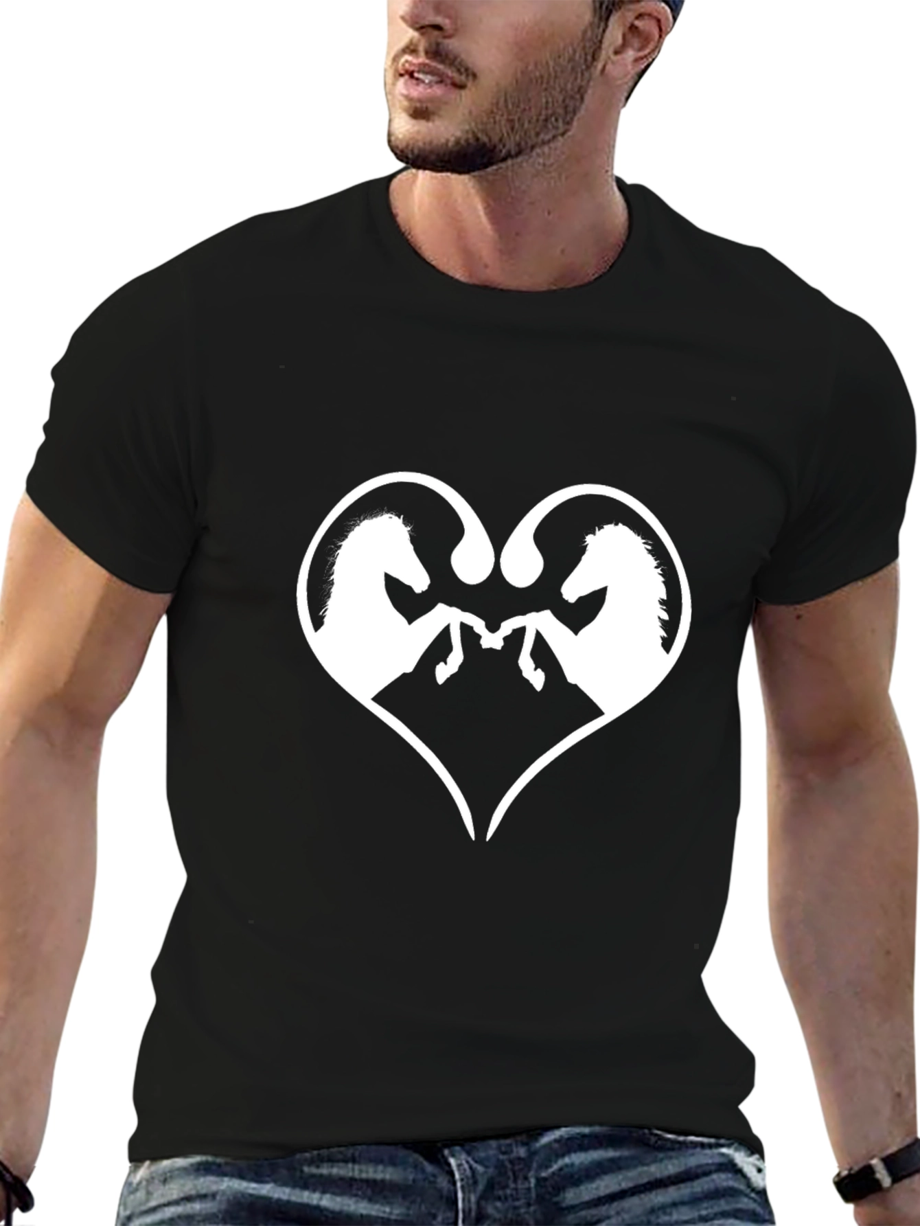 Horse Love Black Graphic Tee