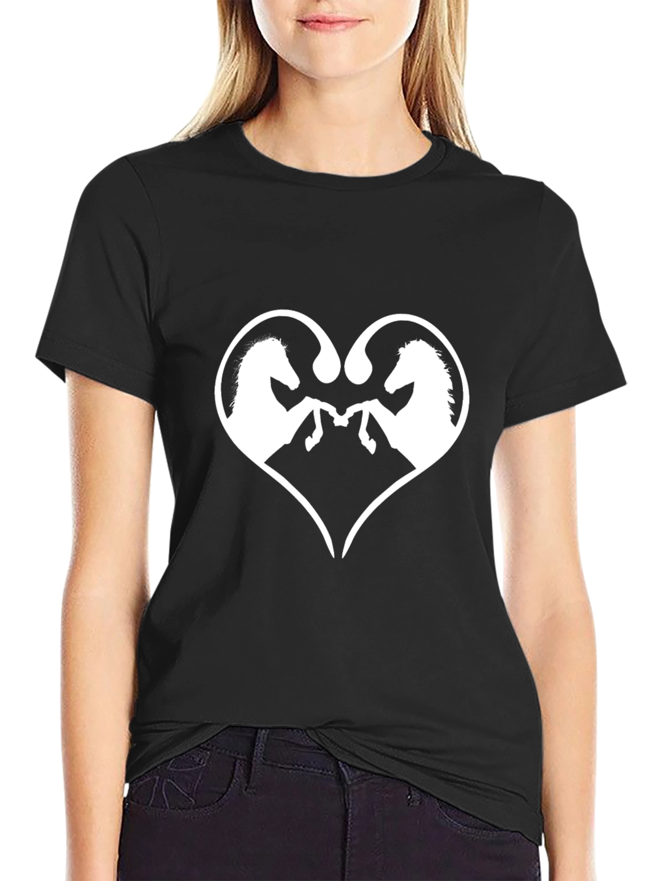 Horse Love Black Graphic Tee