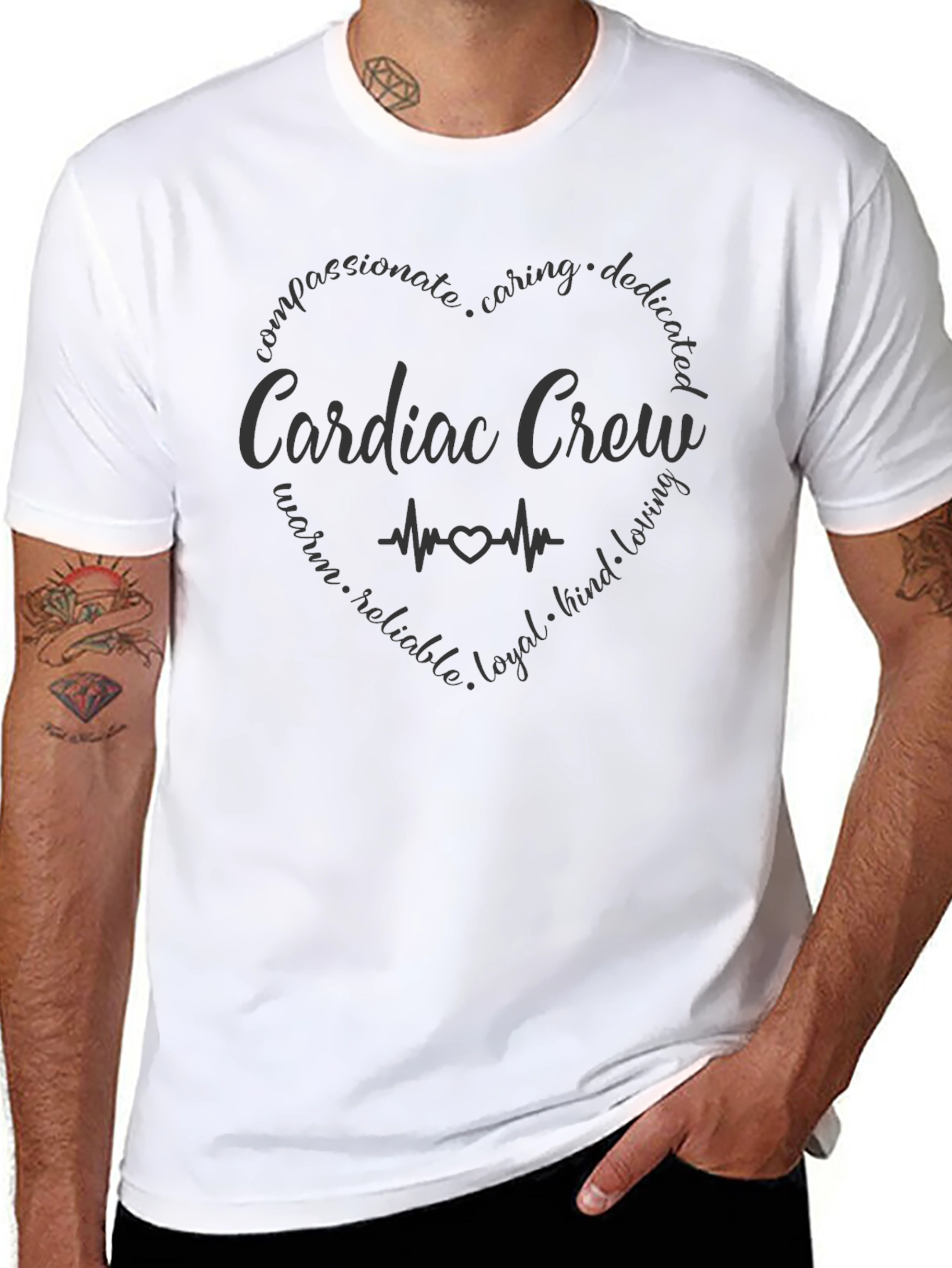 Cardiac Crew Graphic Tee - Caring Heart Design