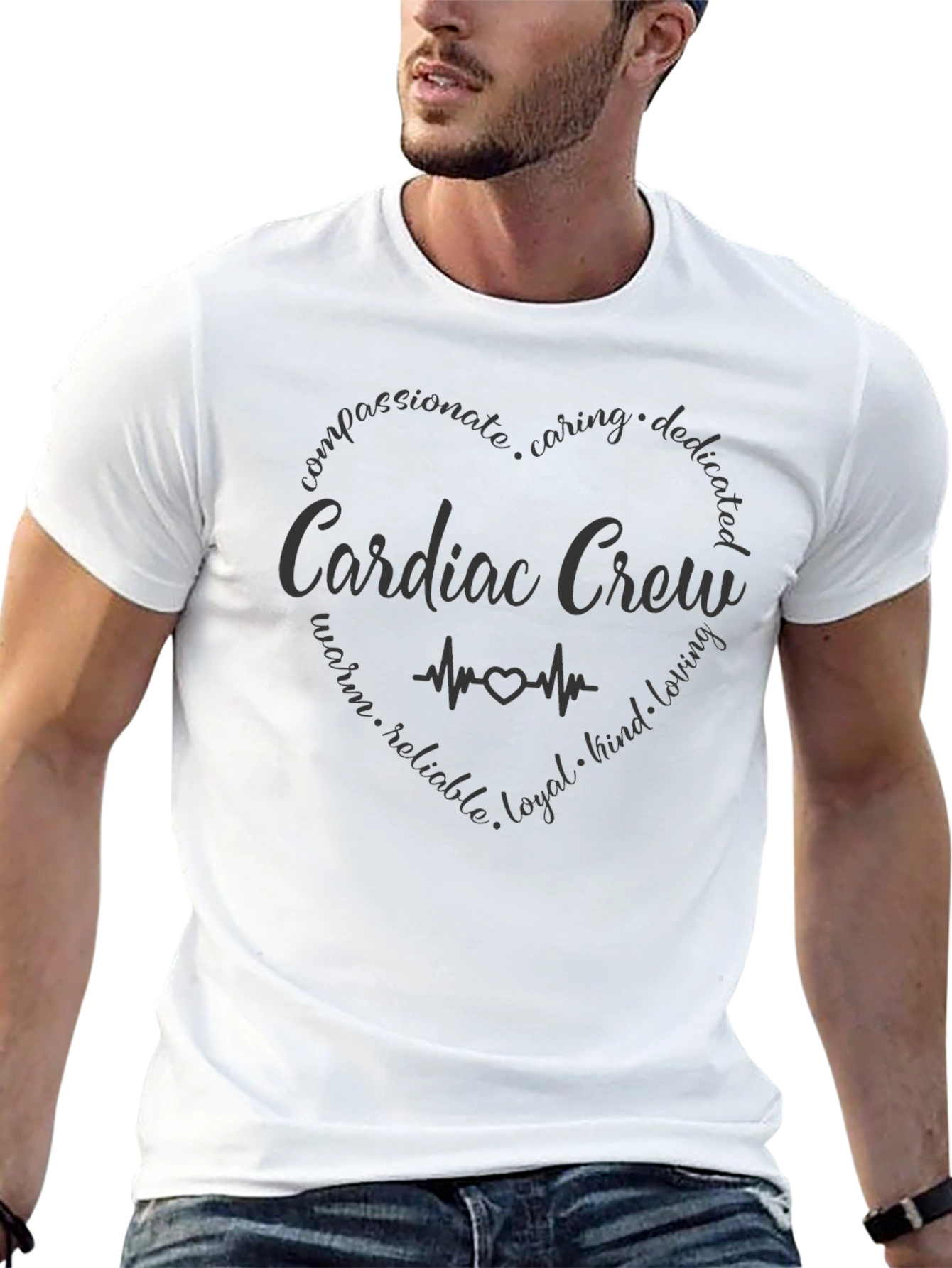 Cardiac Crew Graphic Tee - Caring Heart Design