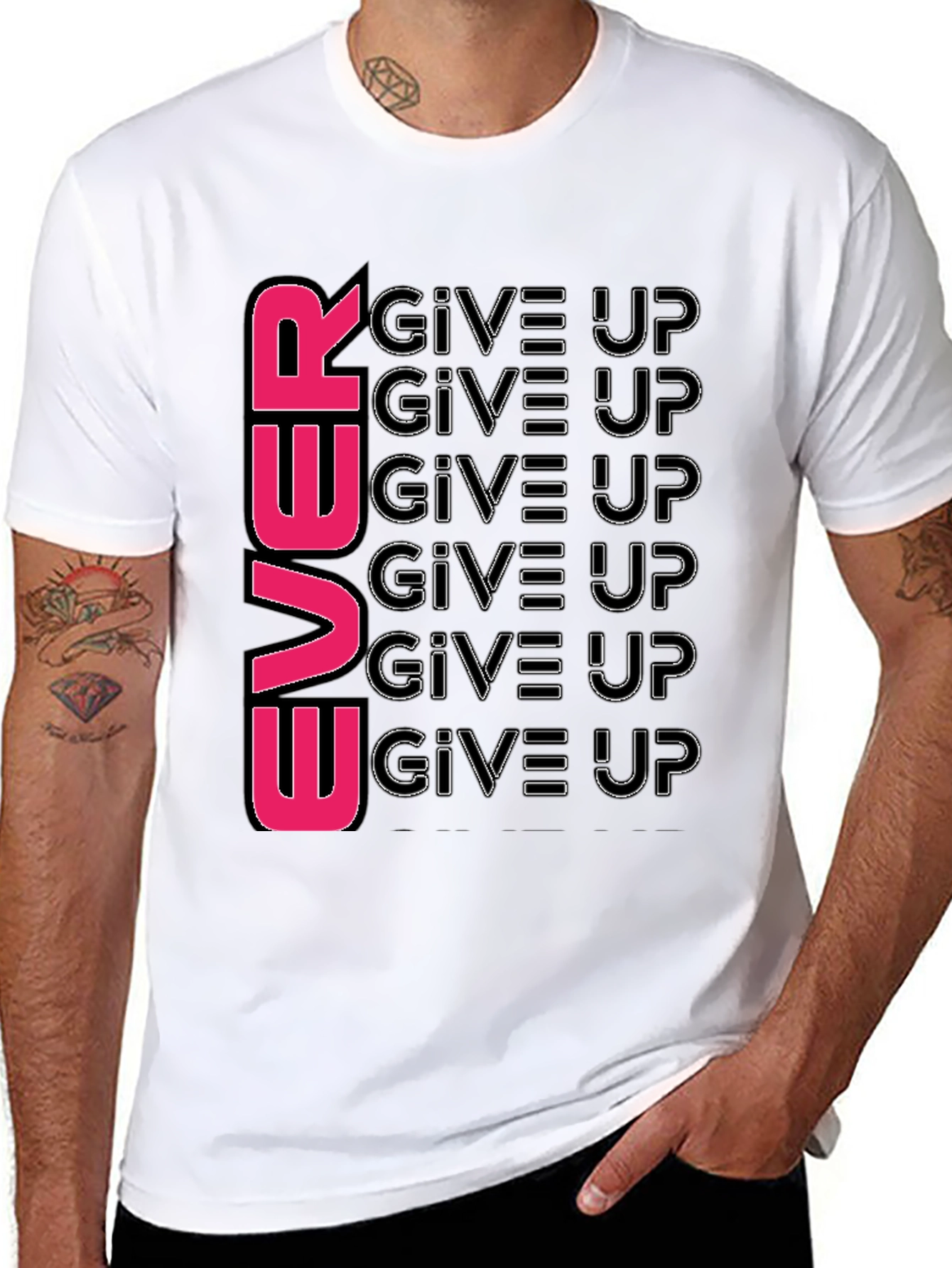 Never Give Up T-Shirt: Motivational Graphic Tee
