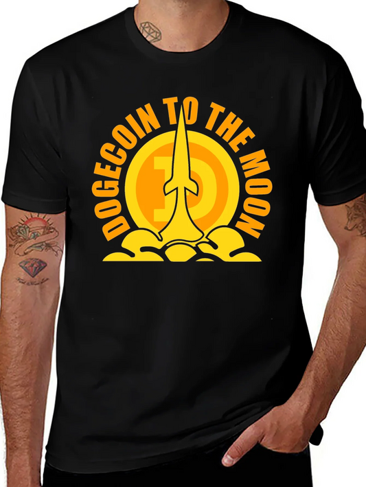 Dogecoin to the Moon Black T-Shirt