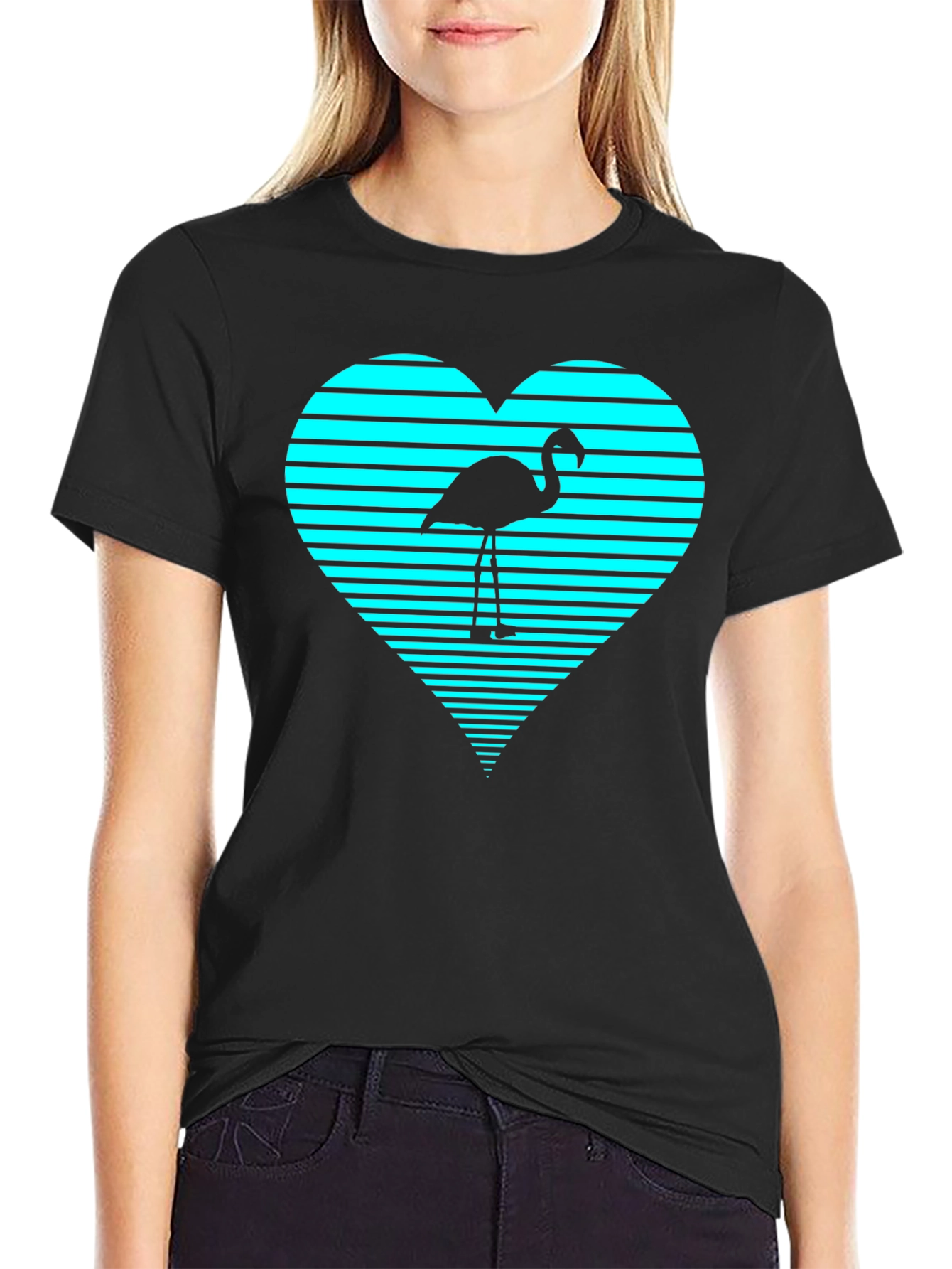 Flamingo Heart Graphic Tee