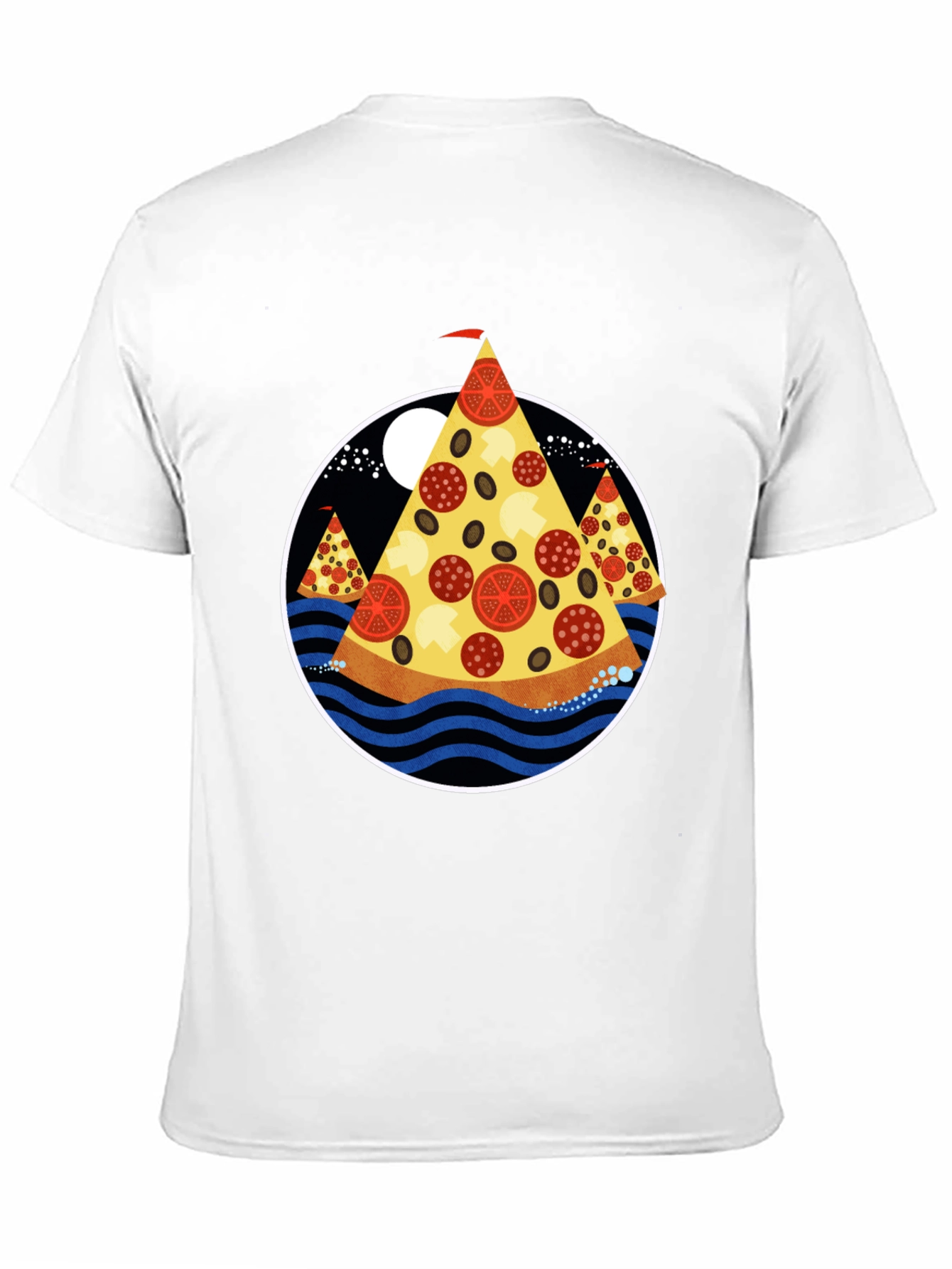 Pizza Island Graphic Tee - Black Cotton Blend Shirt