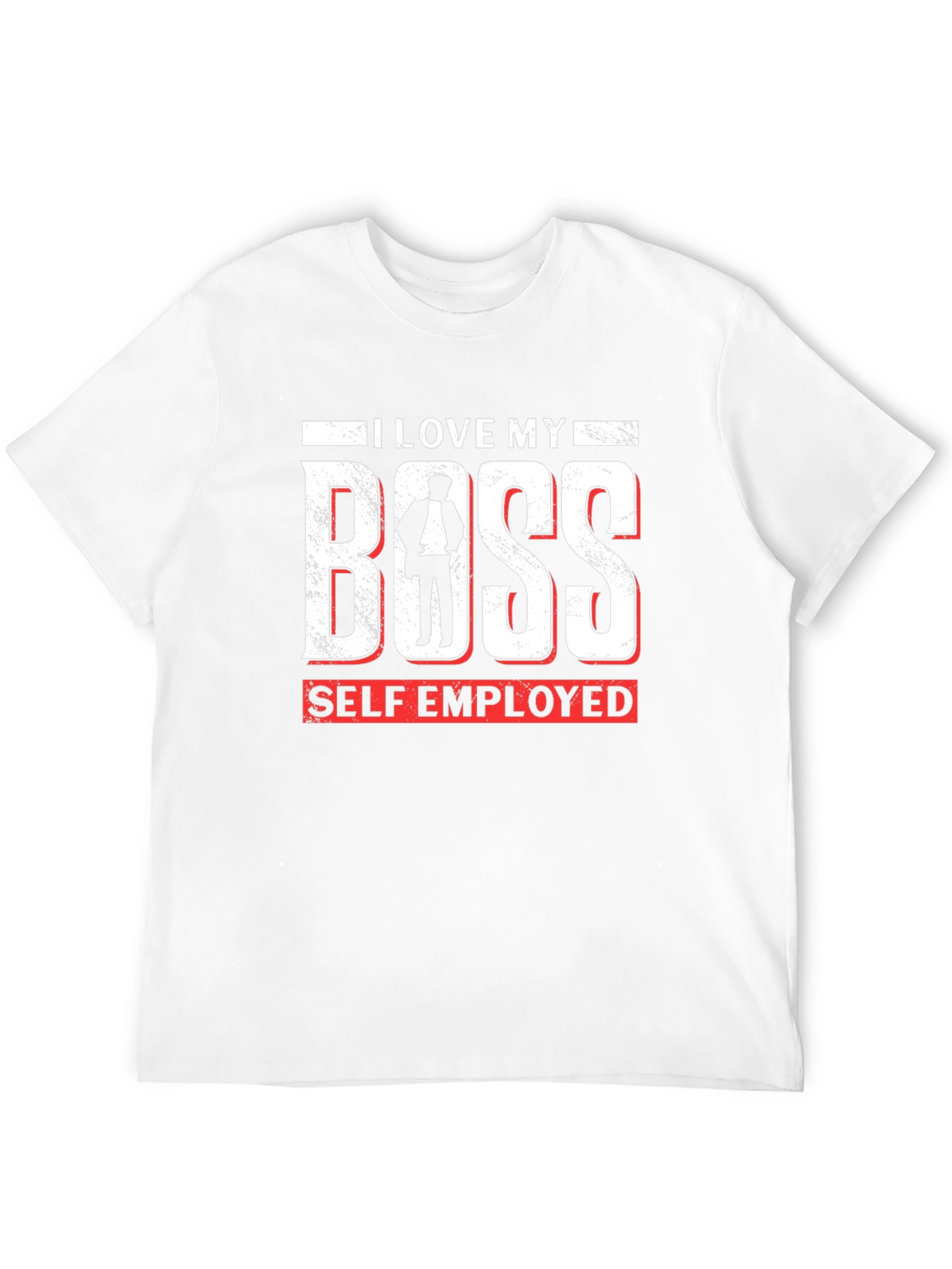 I Love My Boss Self Employed Black T-Shirt