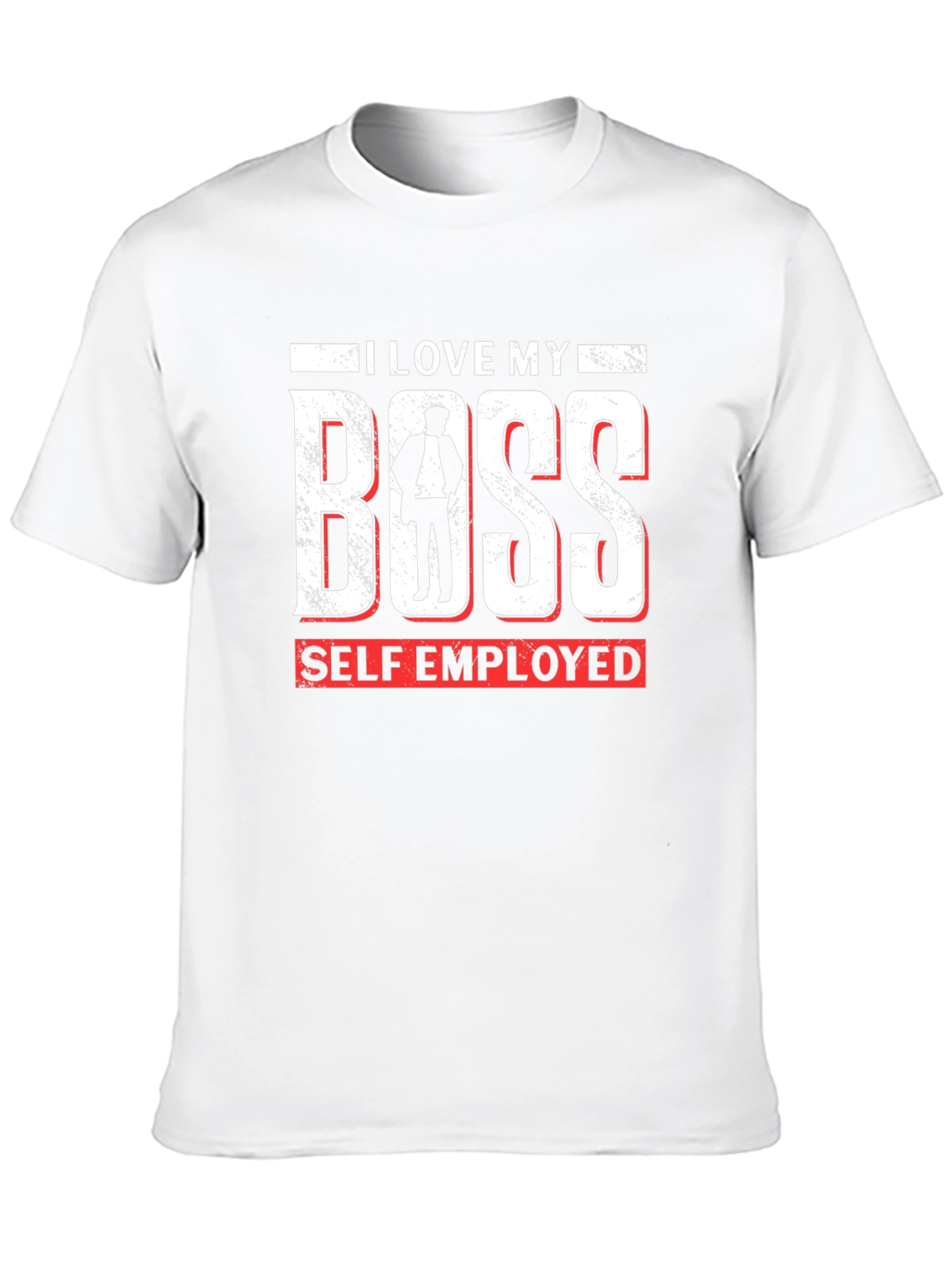 I Love My Boss Self Employed Black T-Shirt