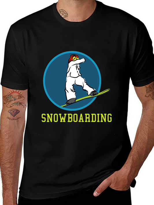 Snowboarding Graphic Tee - Black Cotton T-Shirt