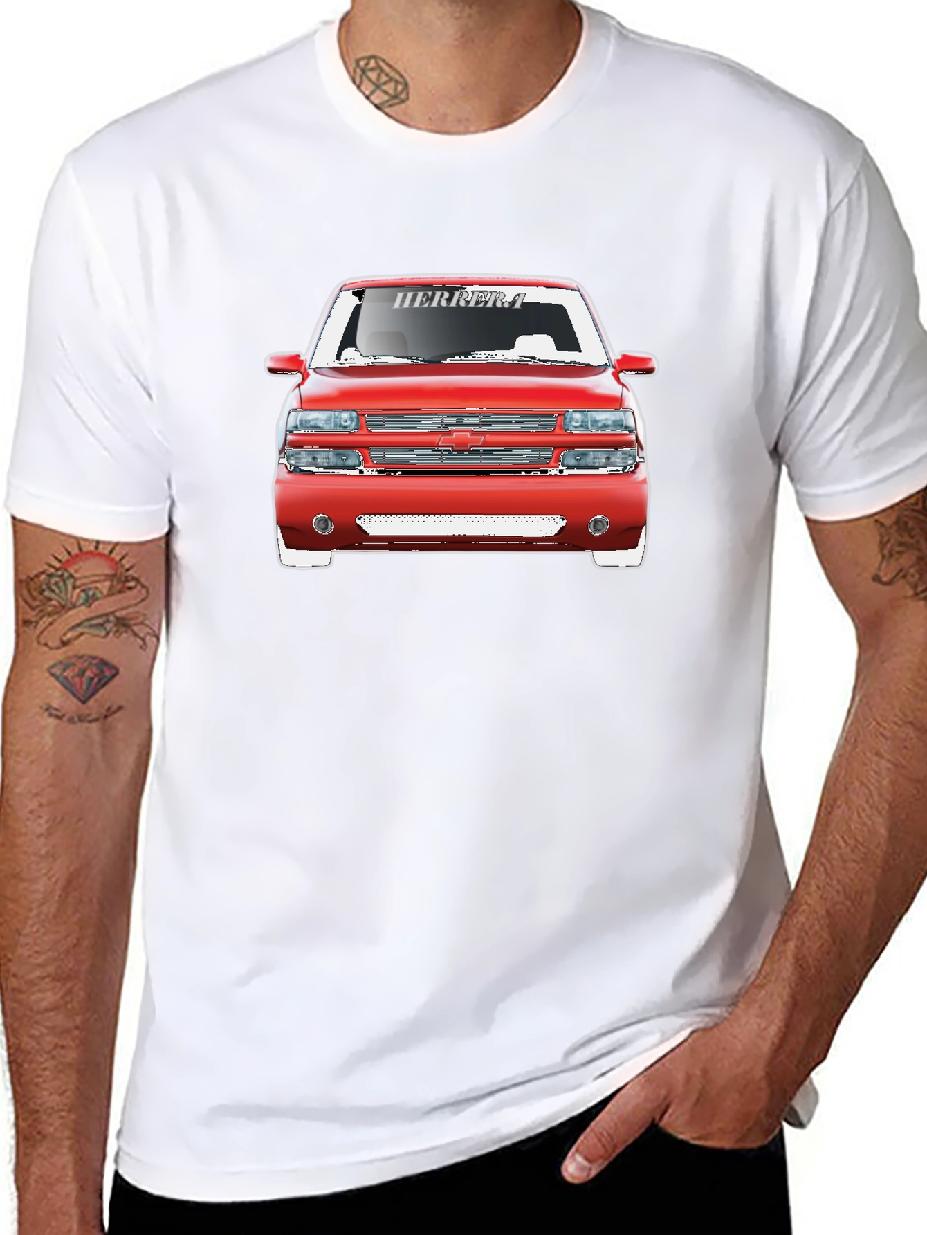 Red Truck Graphic Tee - Cool Car Shirt