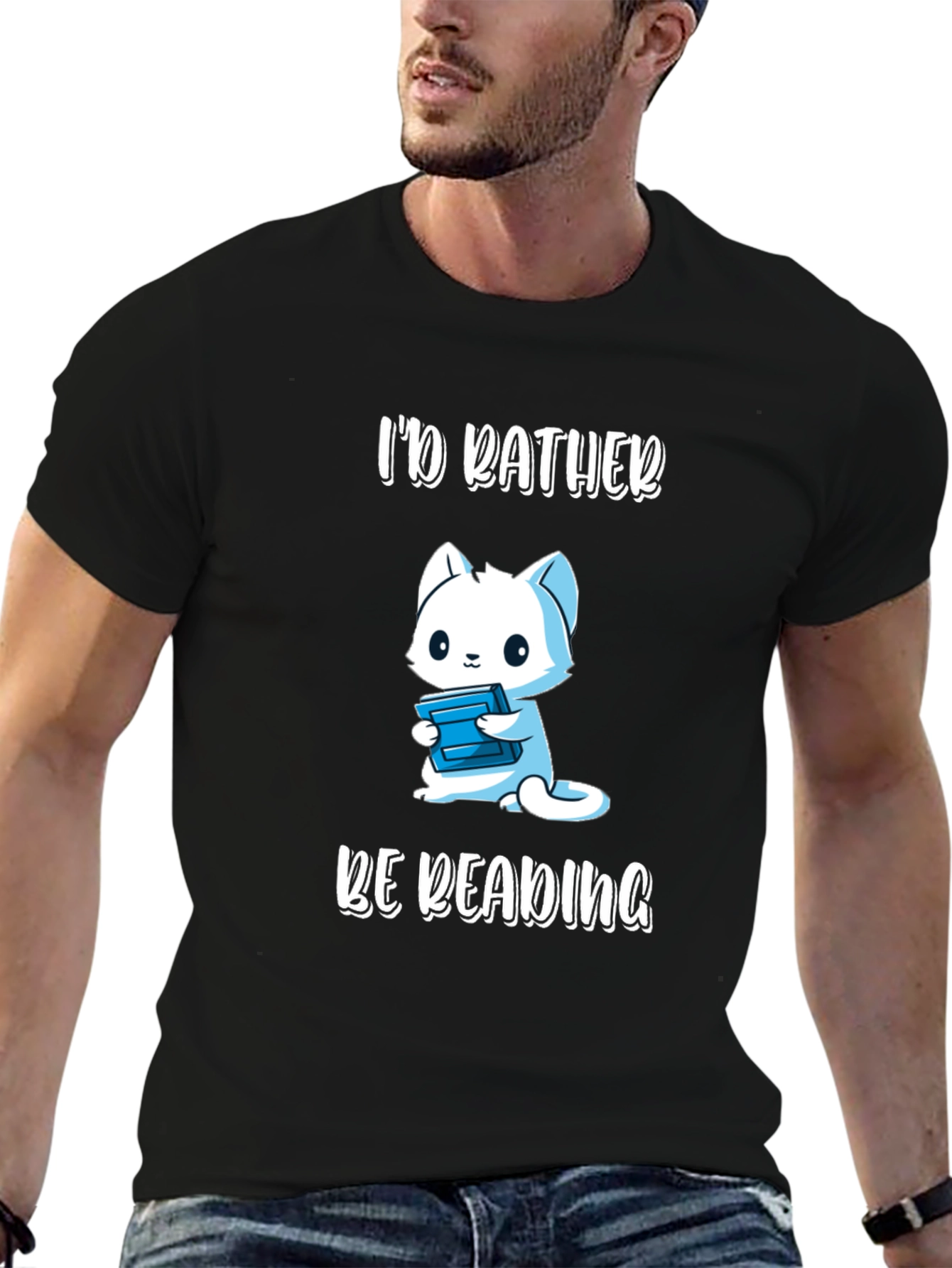 Id Rather Be Reading - Cat T-Shirt