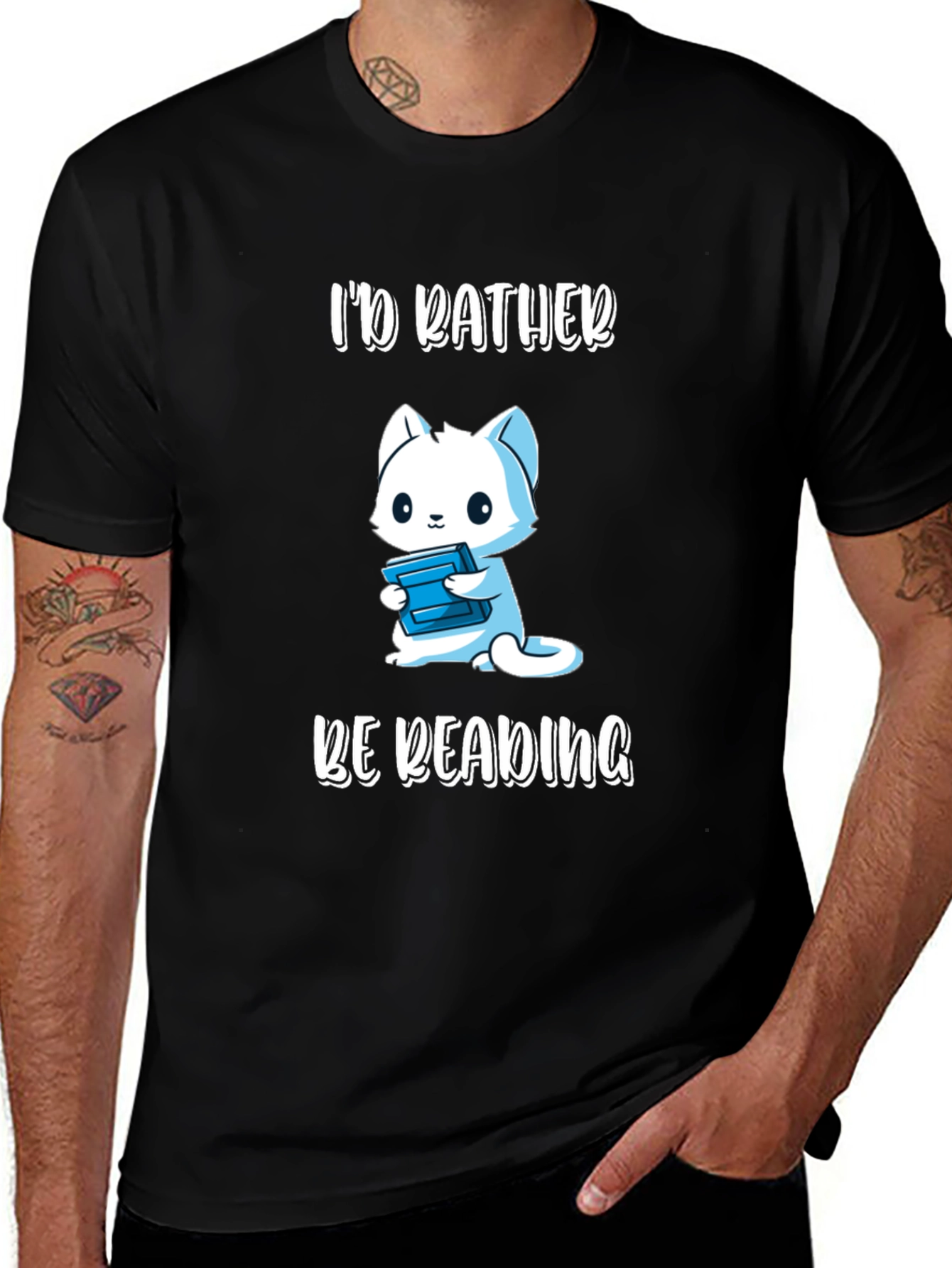 Id Rather Be Reading - Cat T-Shirt