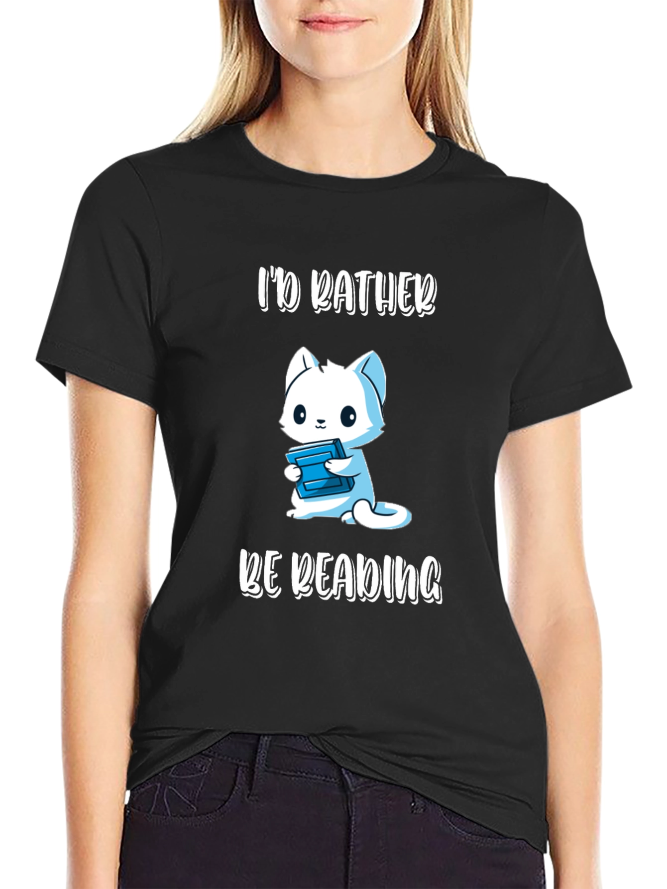 Id Rather Be Reading - Cat T-Shirt
