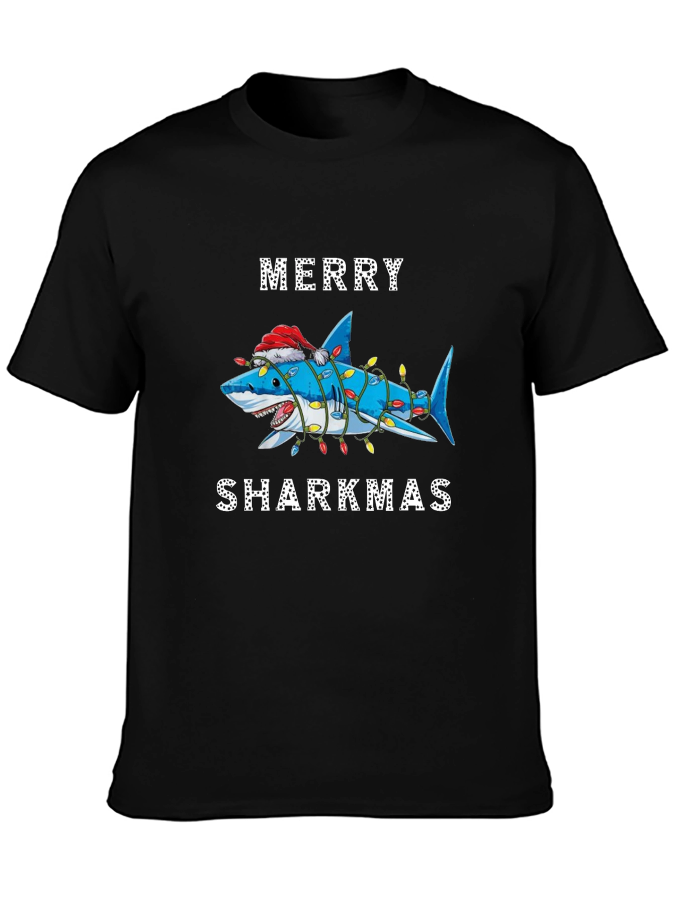 Merry Sharkmas Graphic T-Shirt - Holiday Shark Tee