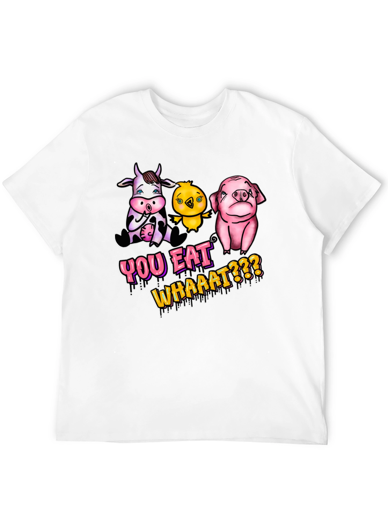 Vegan T-Shirt: You Eat Whaaat??? Funny Animal Design
