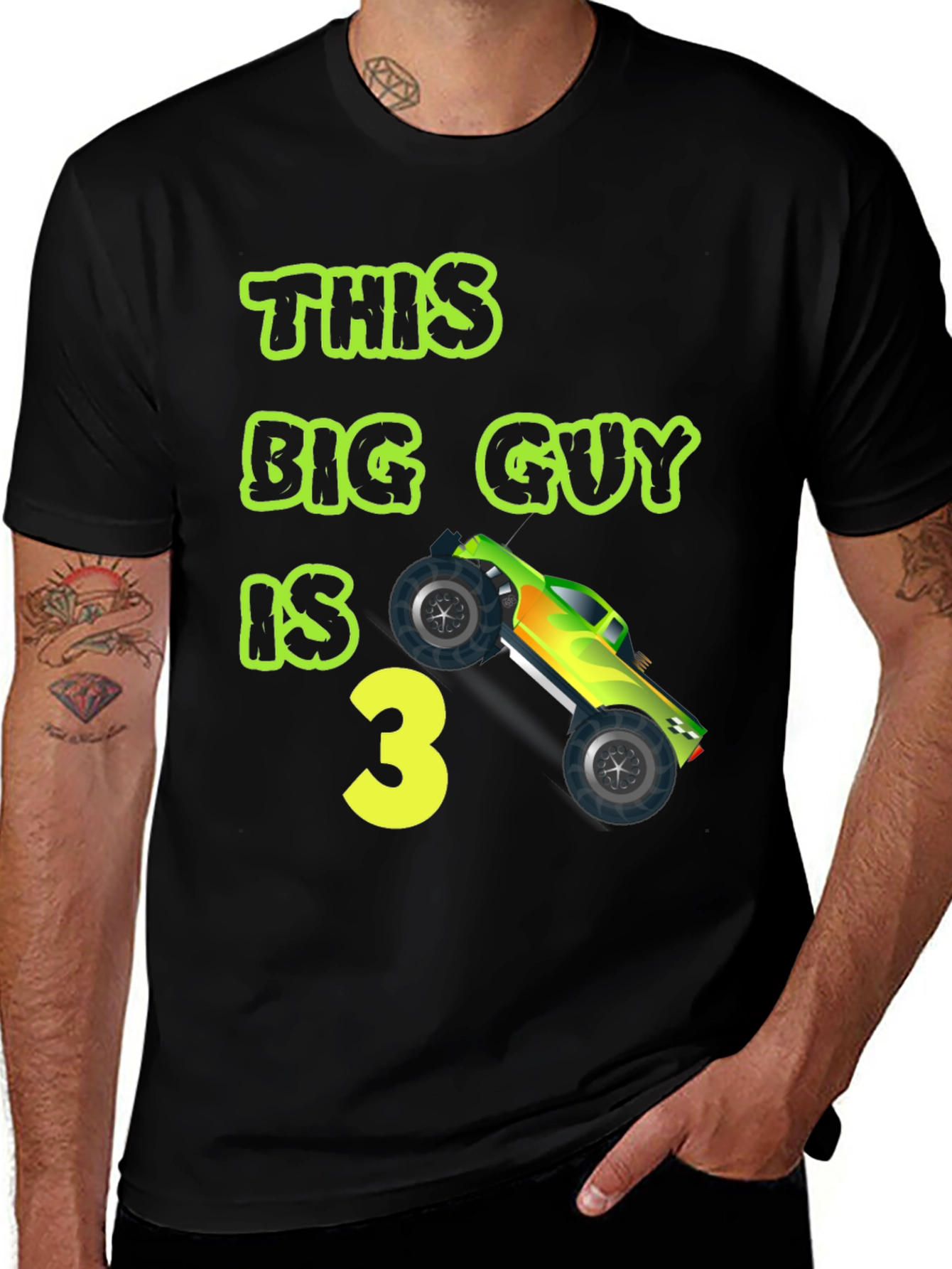 Big Guy 3rd Birthday Monster Truck T-Shirt