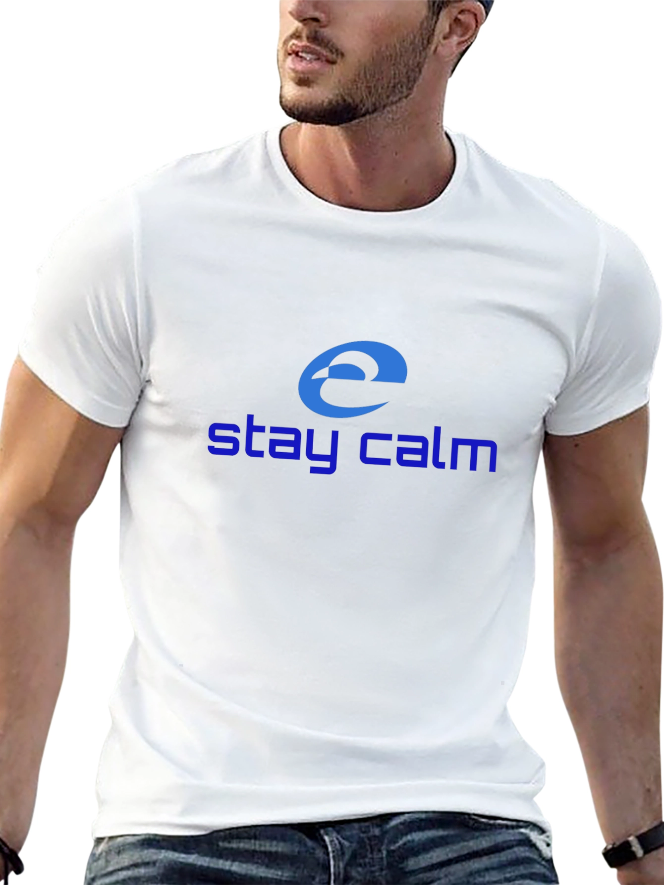Stay Calm Internet Explorer Inspired Black T-Shirt