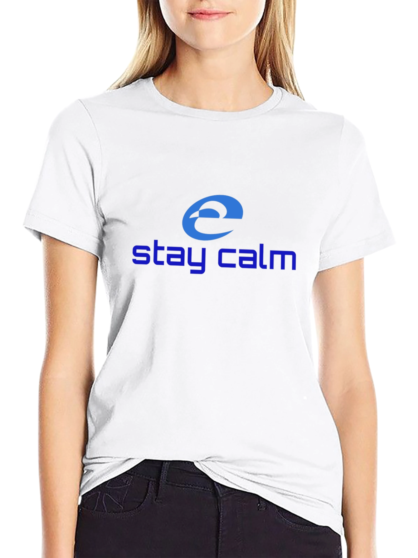 Stay Calm Internet Explorer Inspired Black T-Shirt