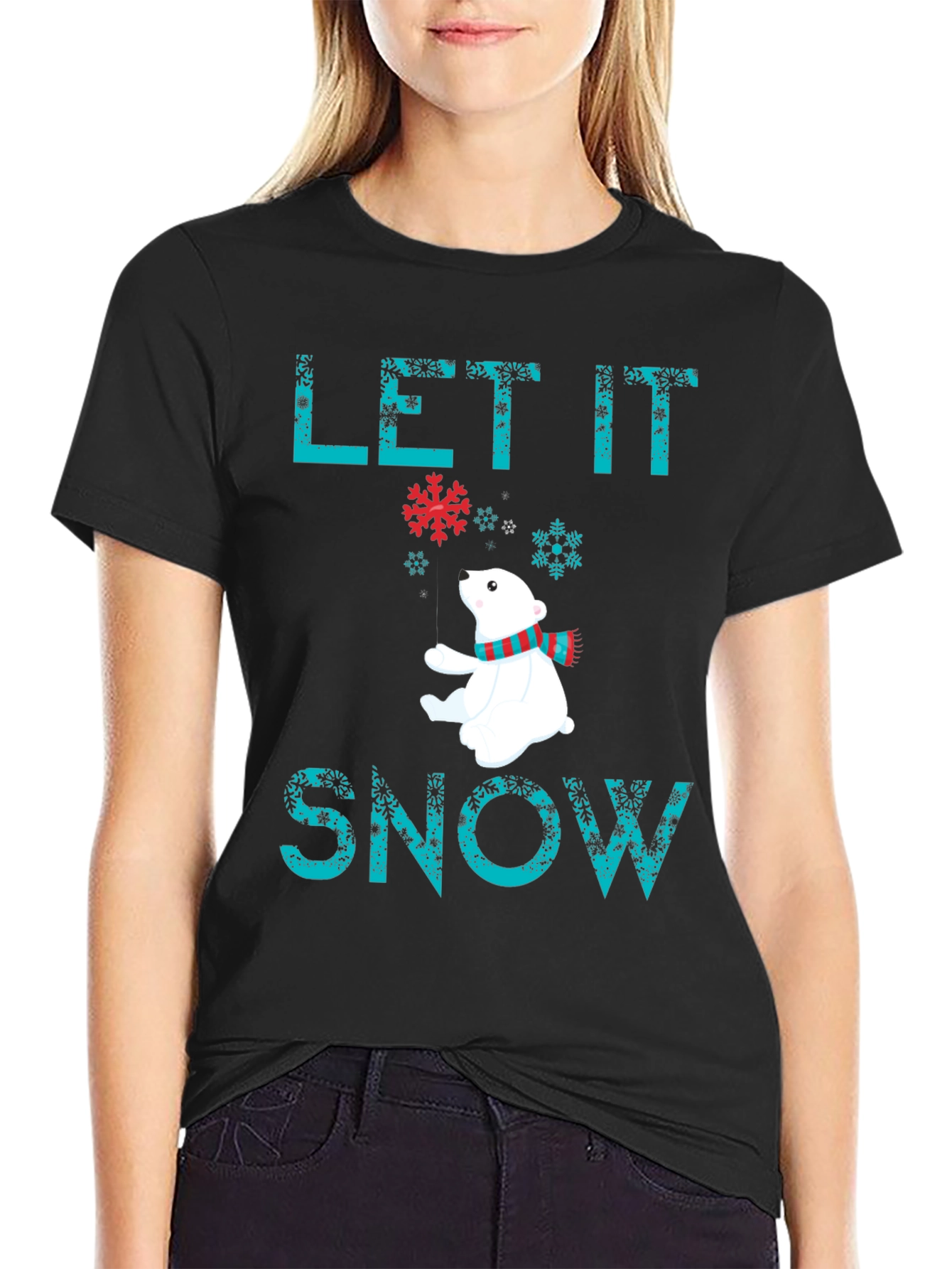 Let It Snow Polar Bear Graphic Tee