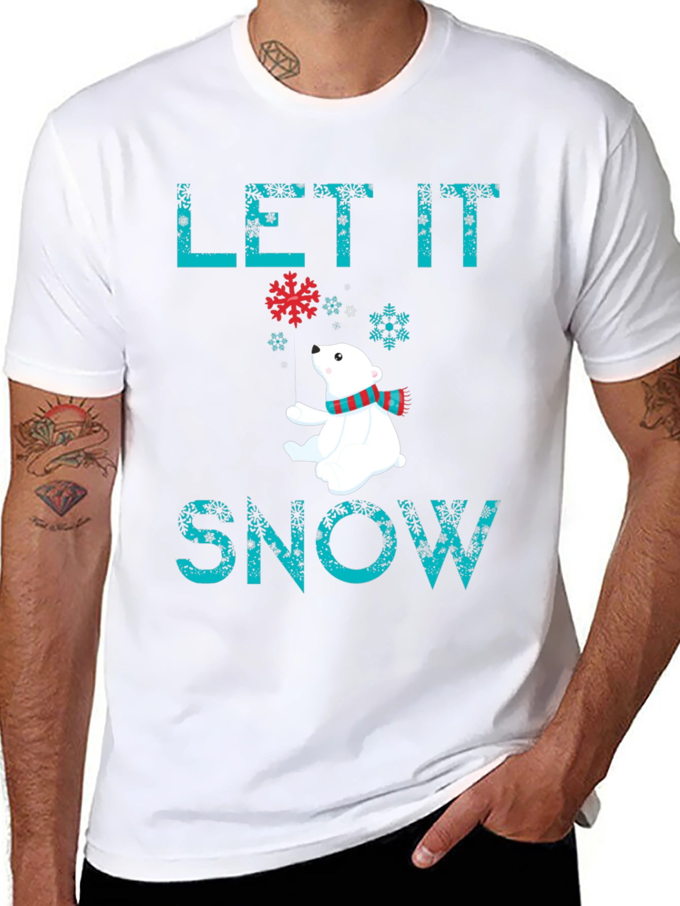 Let It Snow Polar Bear Graphic Tee