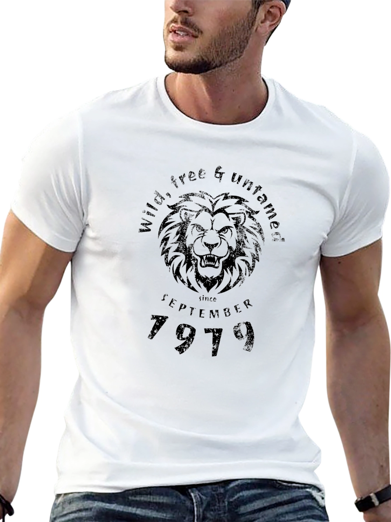 Wild & Untamed Lion Black T-Shirt - September 1979