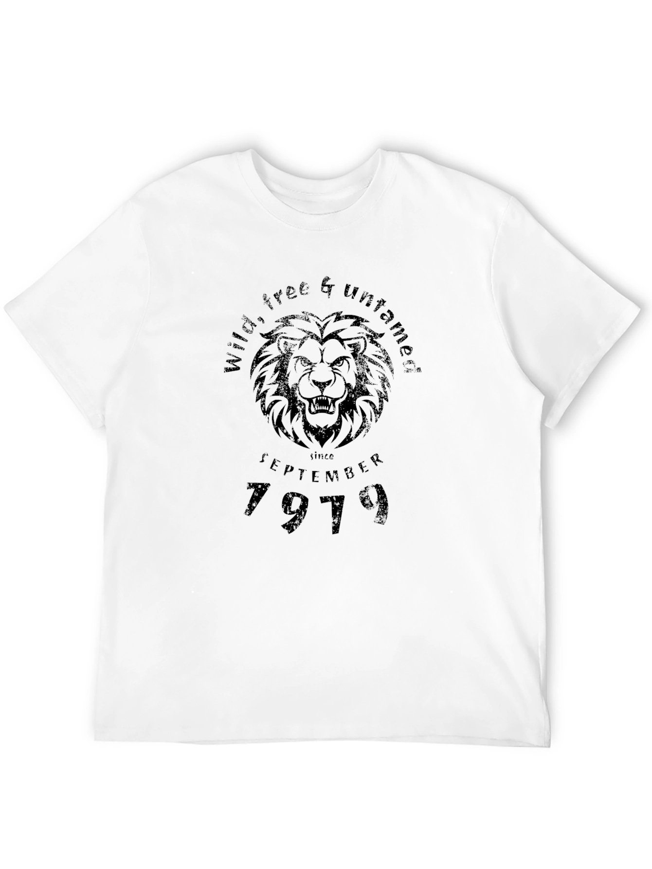 Wild & Untamed Lion Black T-Shirt - September 1979